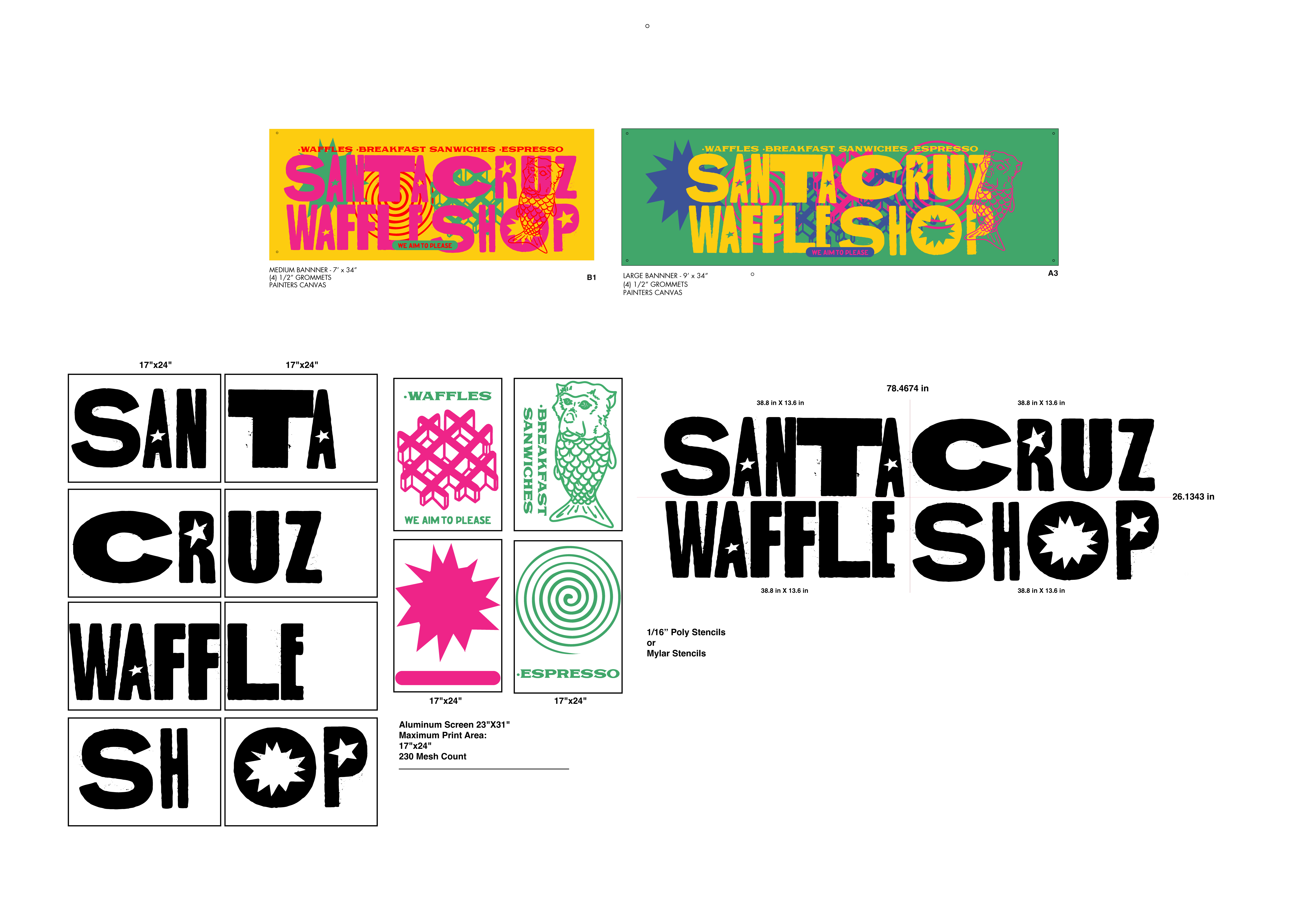 Santa Cruz Waffle Shop, Brand Identity, process image 8 of 35