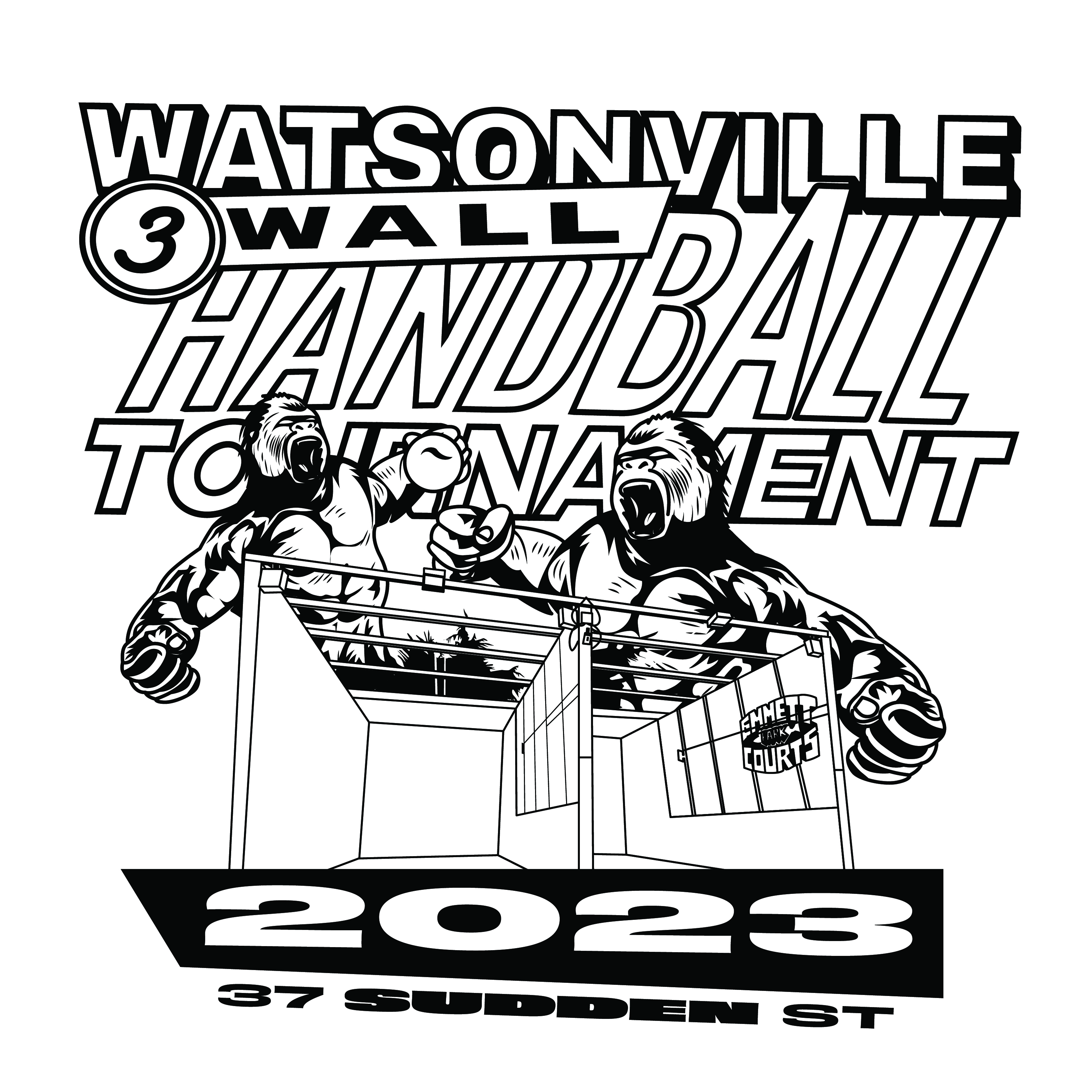 Watsonville 3 Wall Handball Tournament, Poster Design, process image 3 of 9