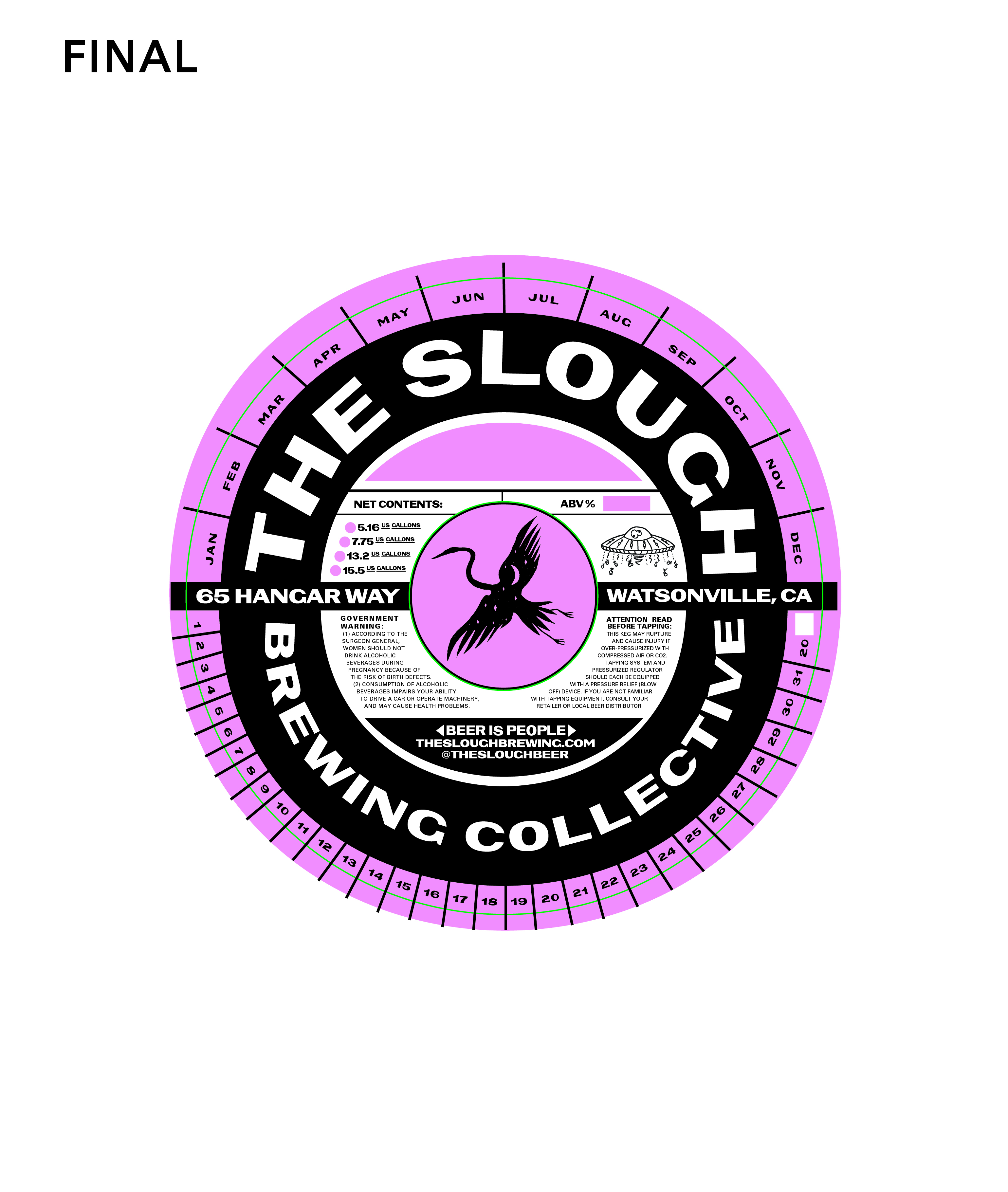Keg Collar Tag, The Slough Brewing Collective, process image 4 of 4