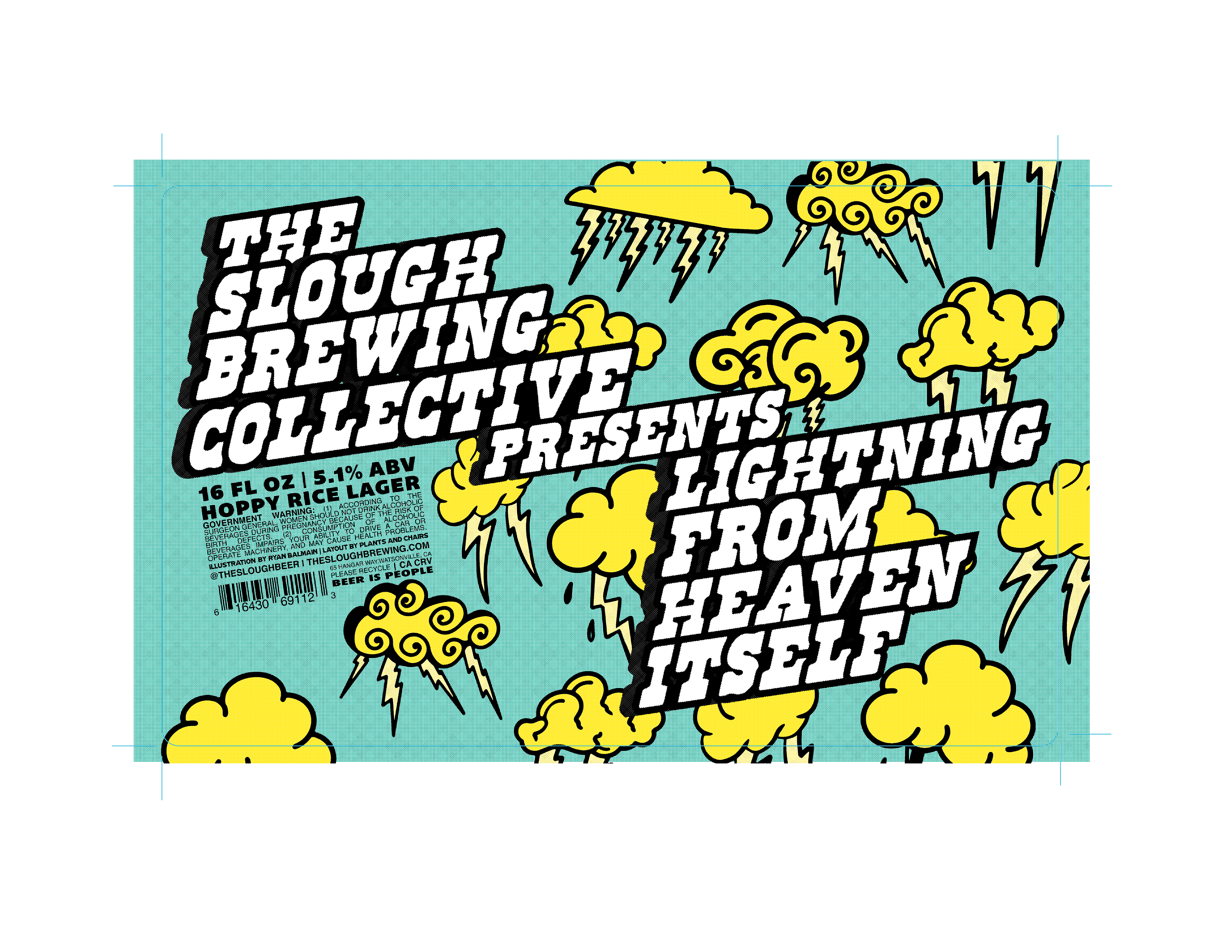 Lightning From Heaven Itself Hoppy Rice Lager, Label, process image 2 of 4
