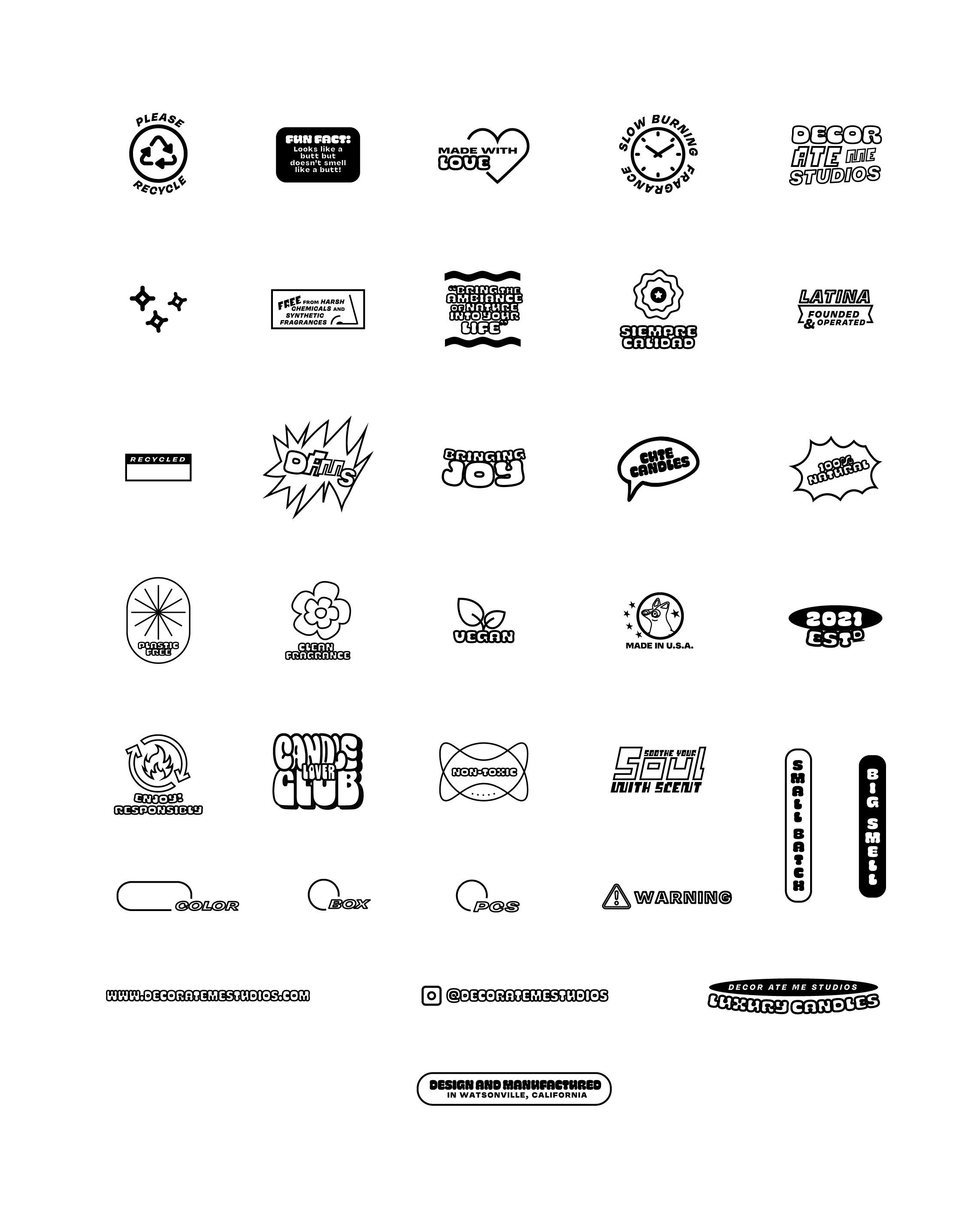 Decor Ate Me Studios – Elements for Candle Labels, process image 1 of 3