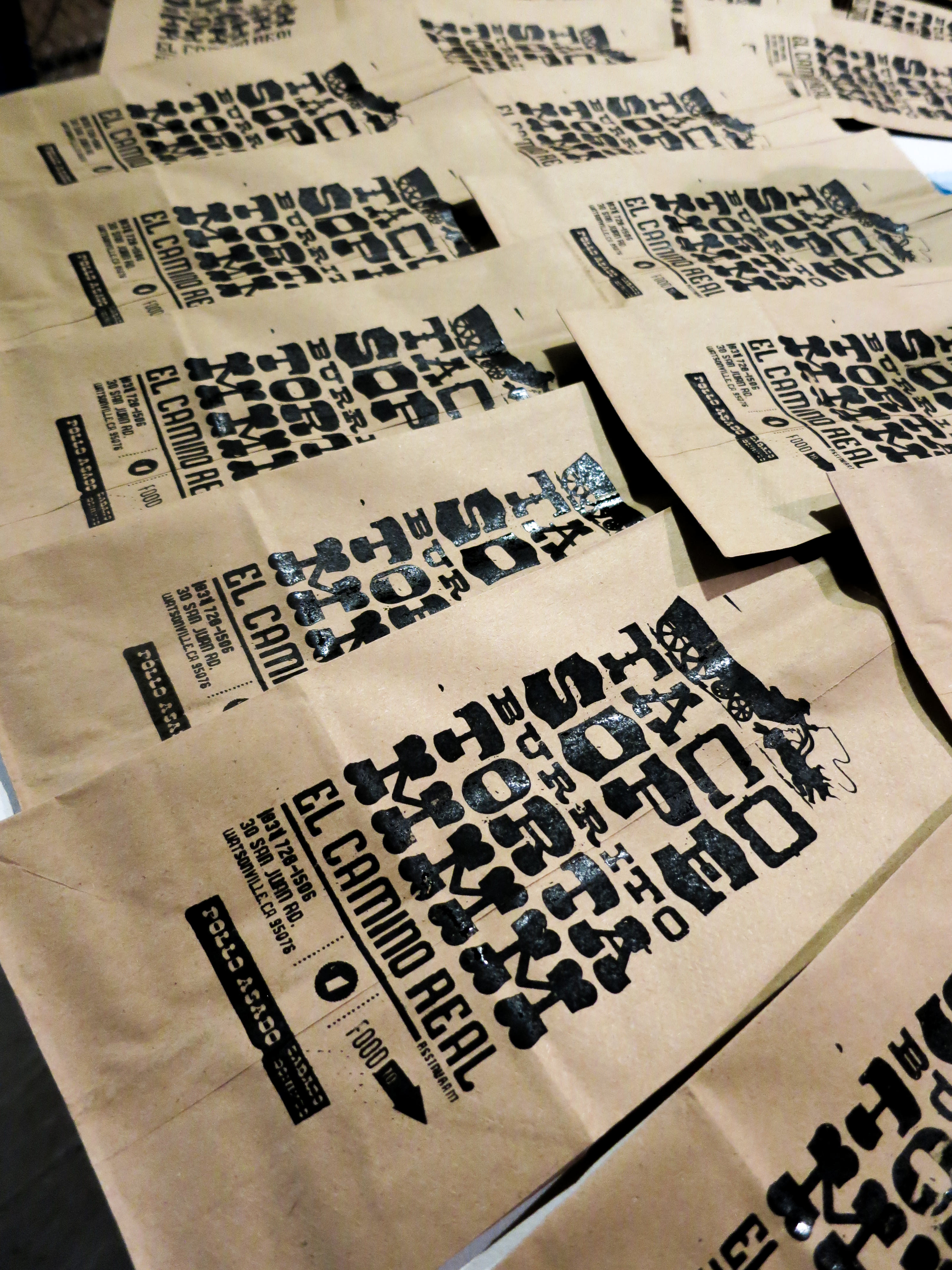 El Camino Real Restaurant / To-Go Paper Bags, process image 3 of 8