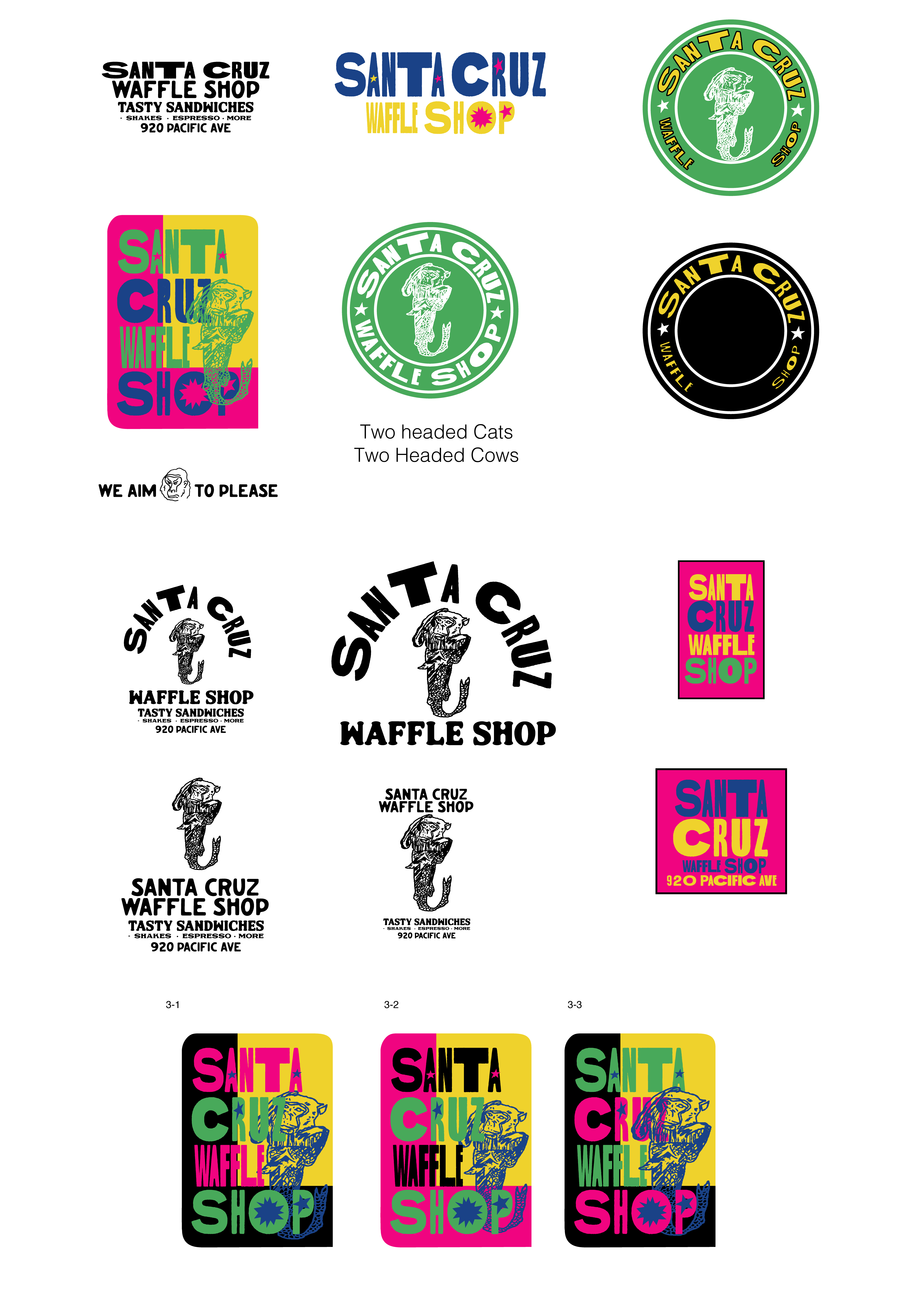 Santa Cruz Waffle Shop, Brand Identity, process image 4 of 35