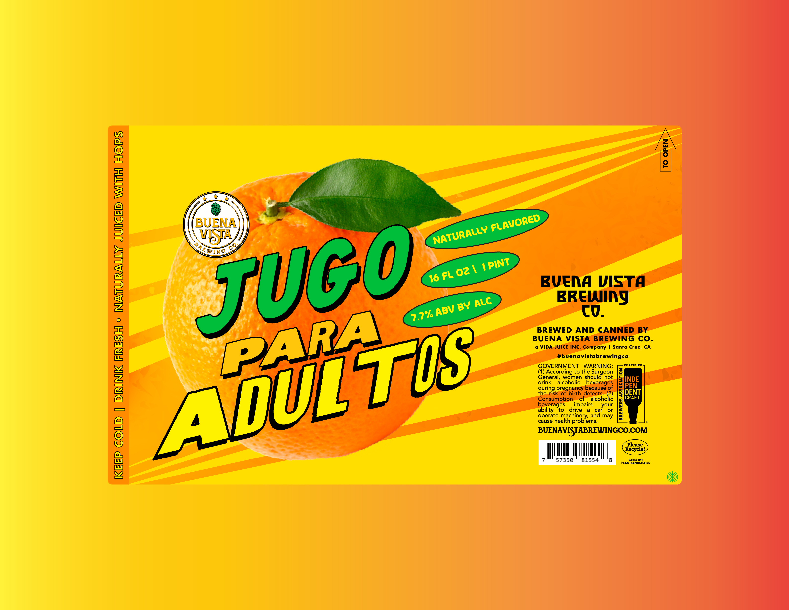 Jugo Para Adultos, 16oz Label, hero image