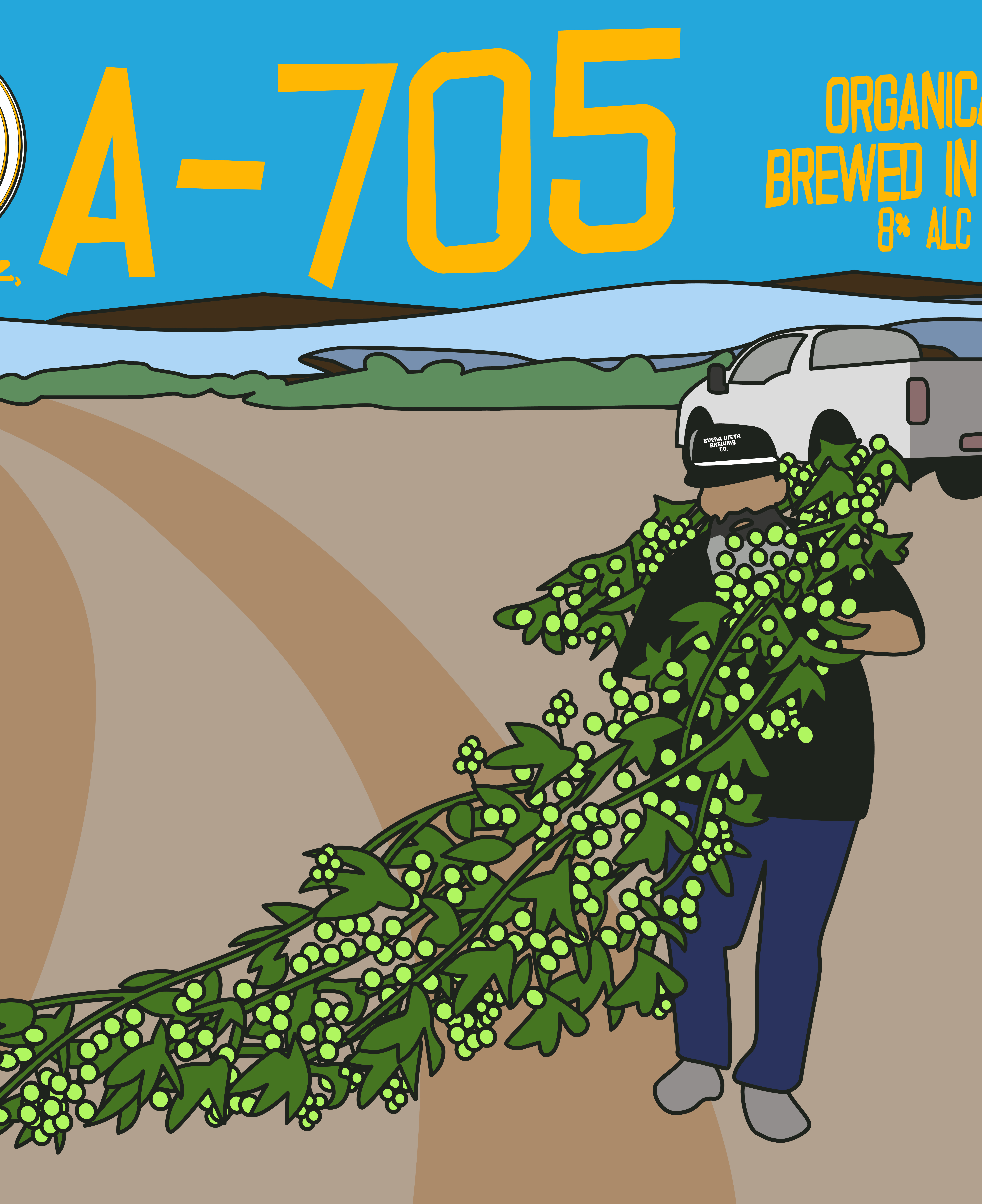 A- 705, 16oz label, hero image