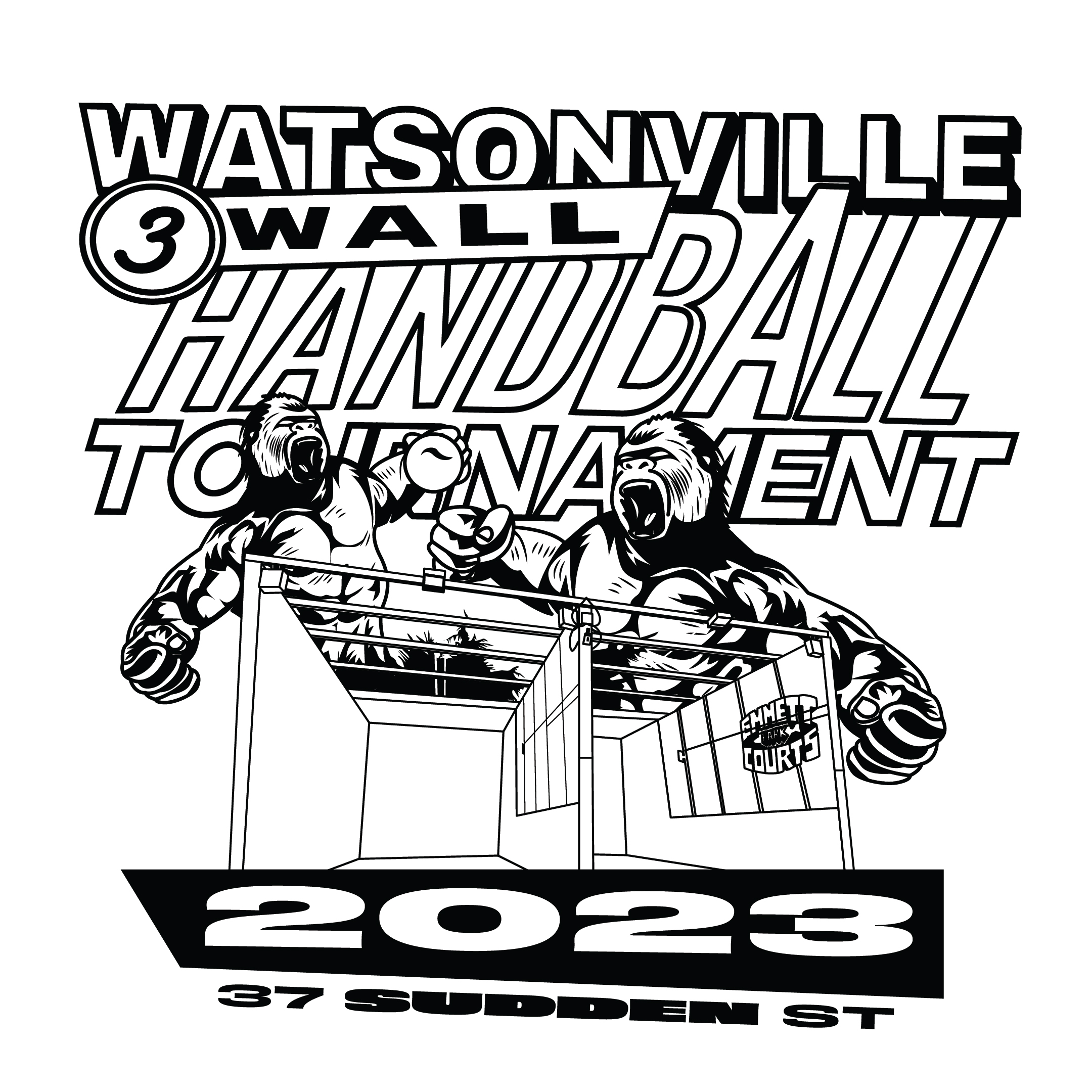 Watsonville 3 Wall Handball Tournament, Poster Design, process image 8 of 9