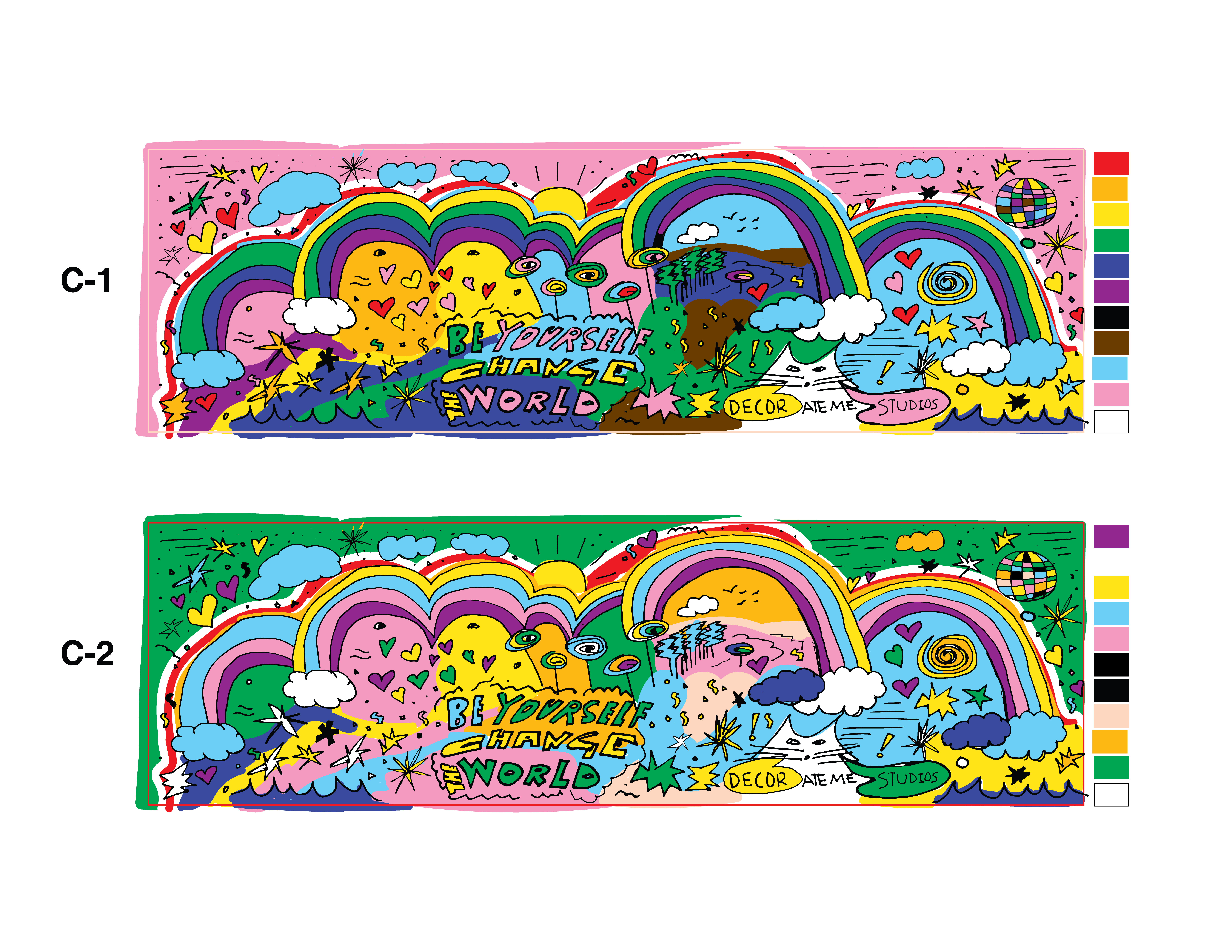 Decor Ate Me Studio, Pride Candle Label, process image 1 of 8