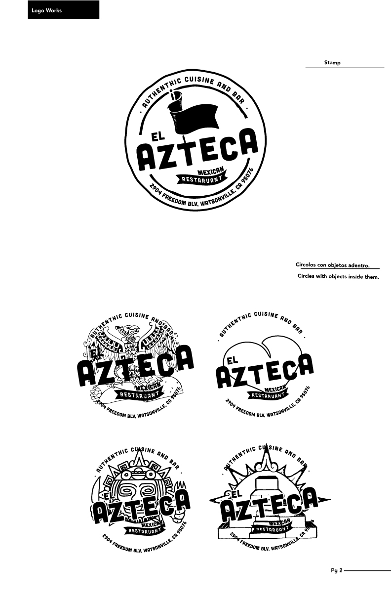 El Azteca Restaurant Logo, process image 3 of 10