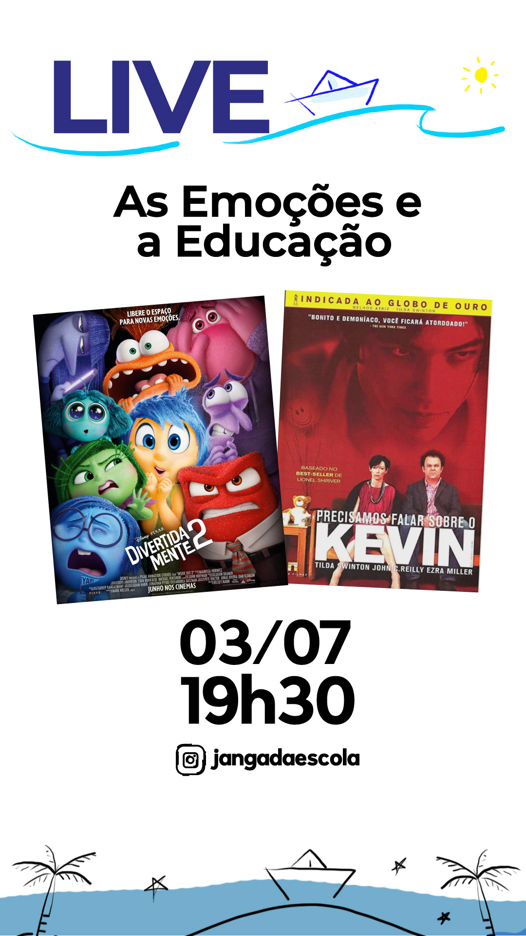 Card para redes sociais. Ilustrações de Rodrigo Bueno.