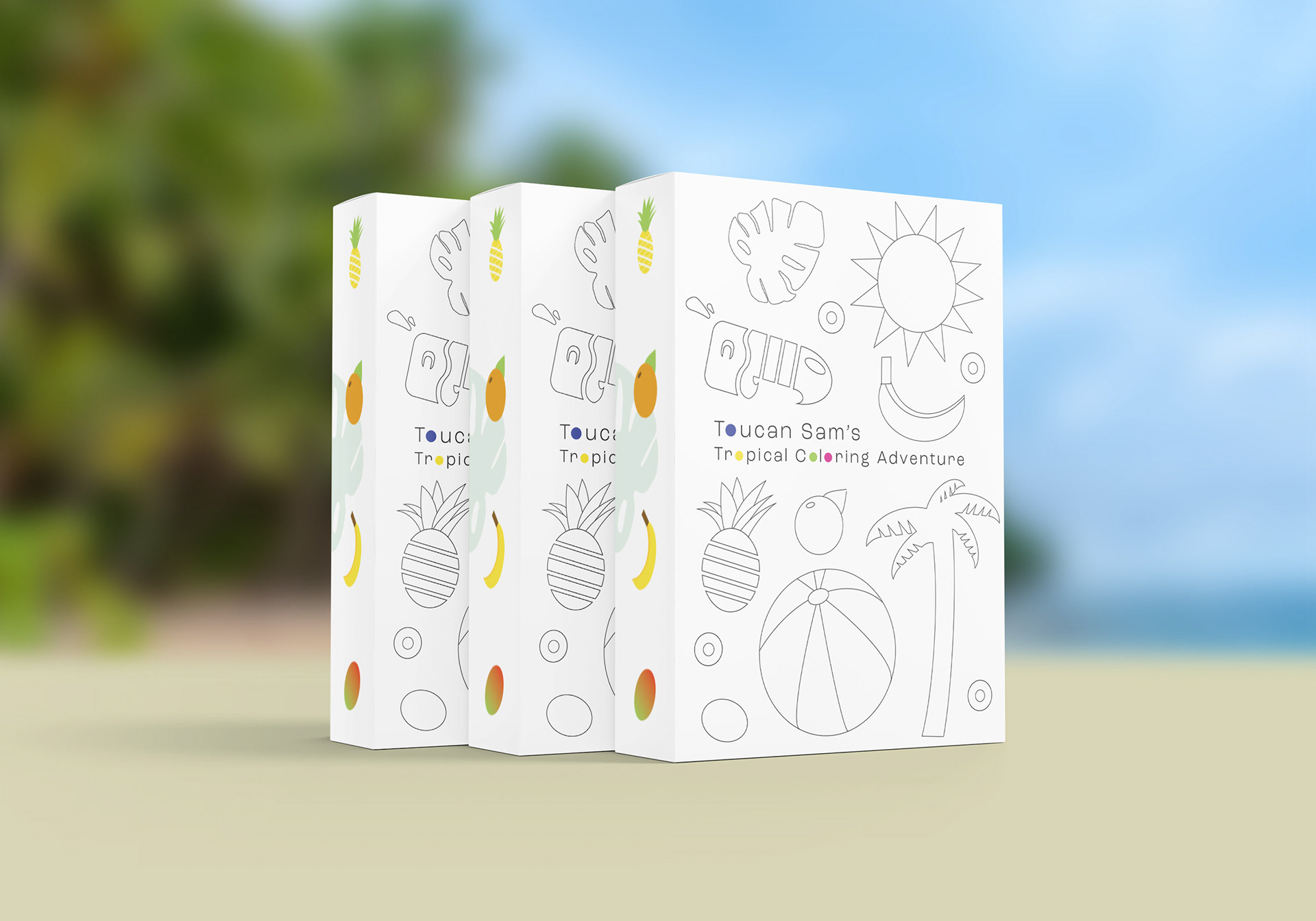 The backside of the cereal box features a black and white coloring page design.