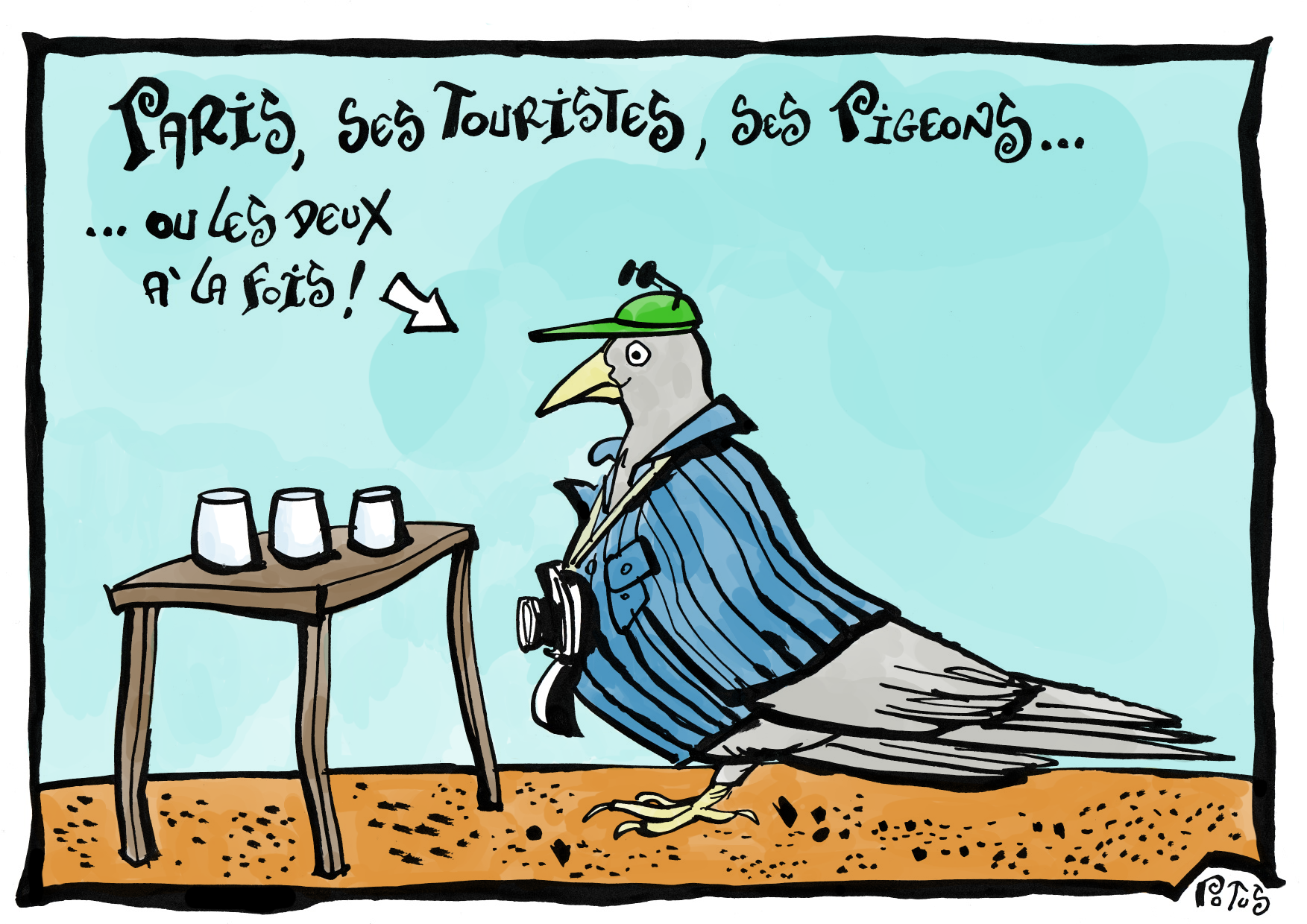 Paris, ses touristes, ses pigeons...