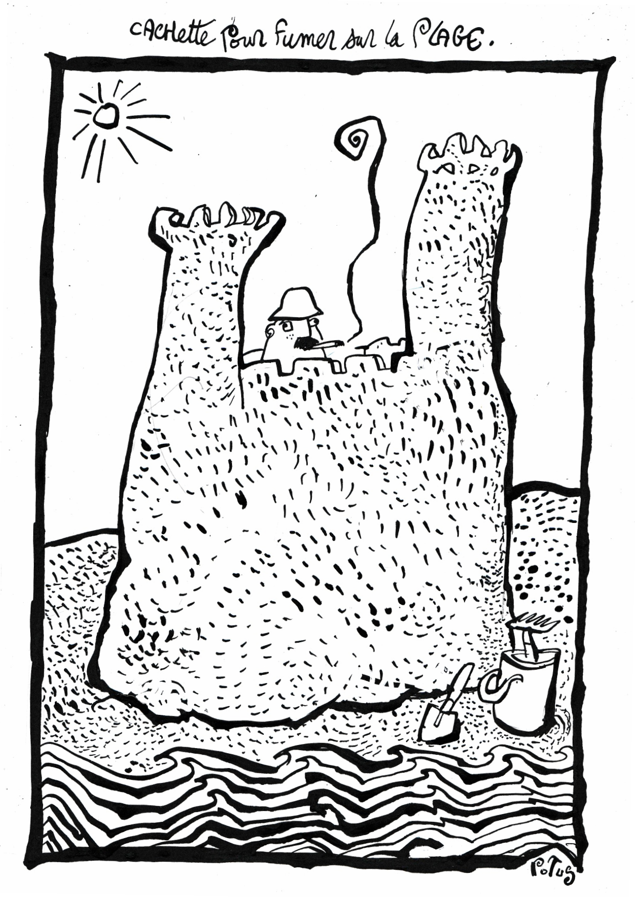 Cachette pour fumer sur la plage