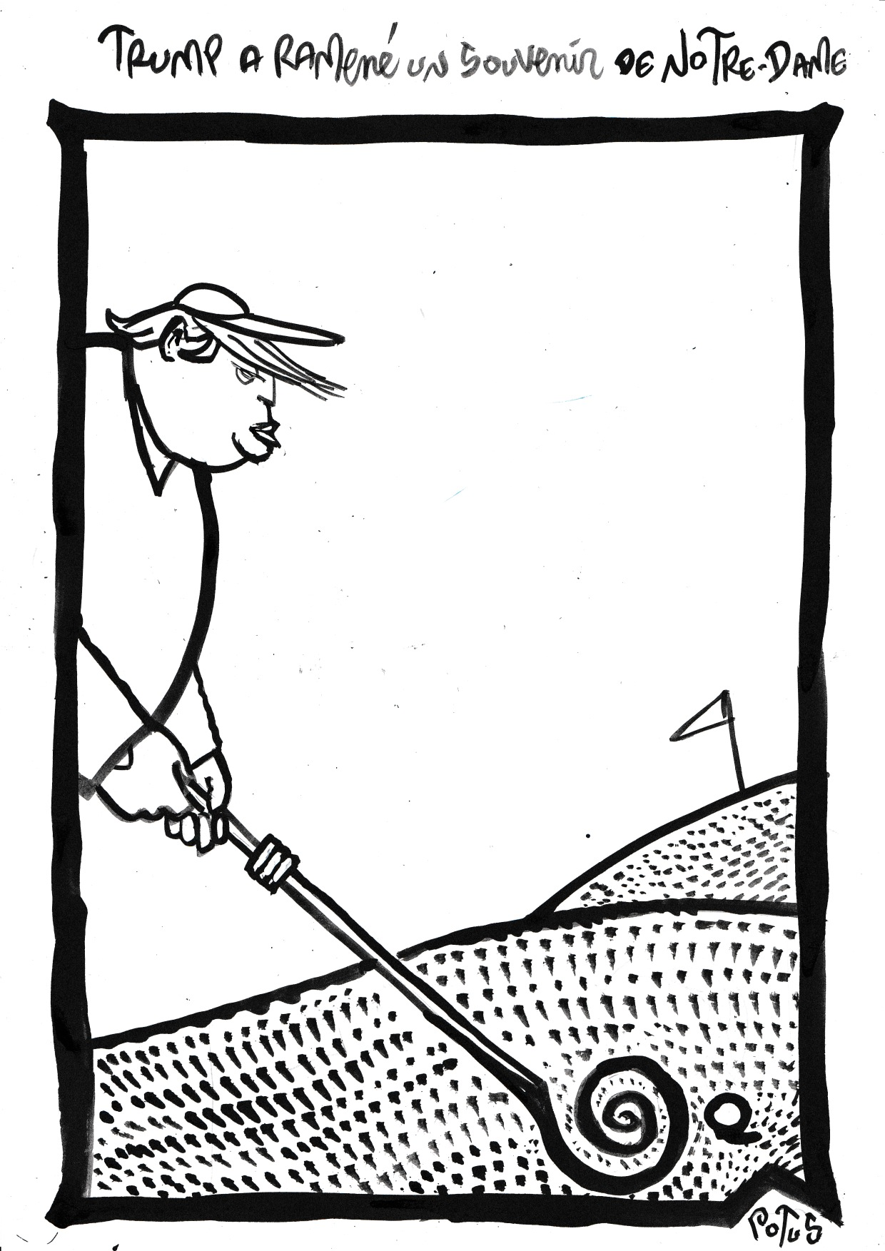 Trump a ramené un souvenir de Notre-Dame