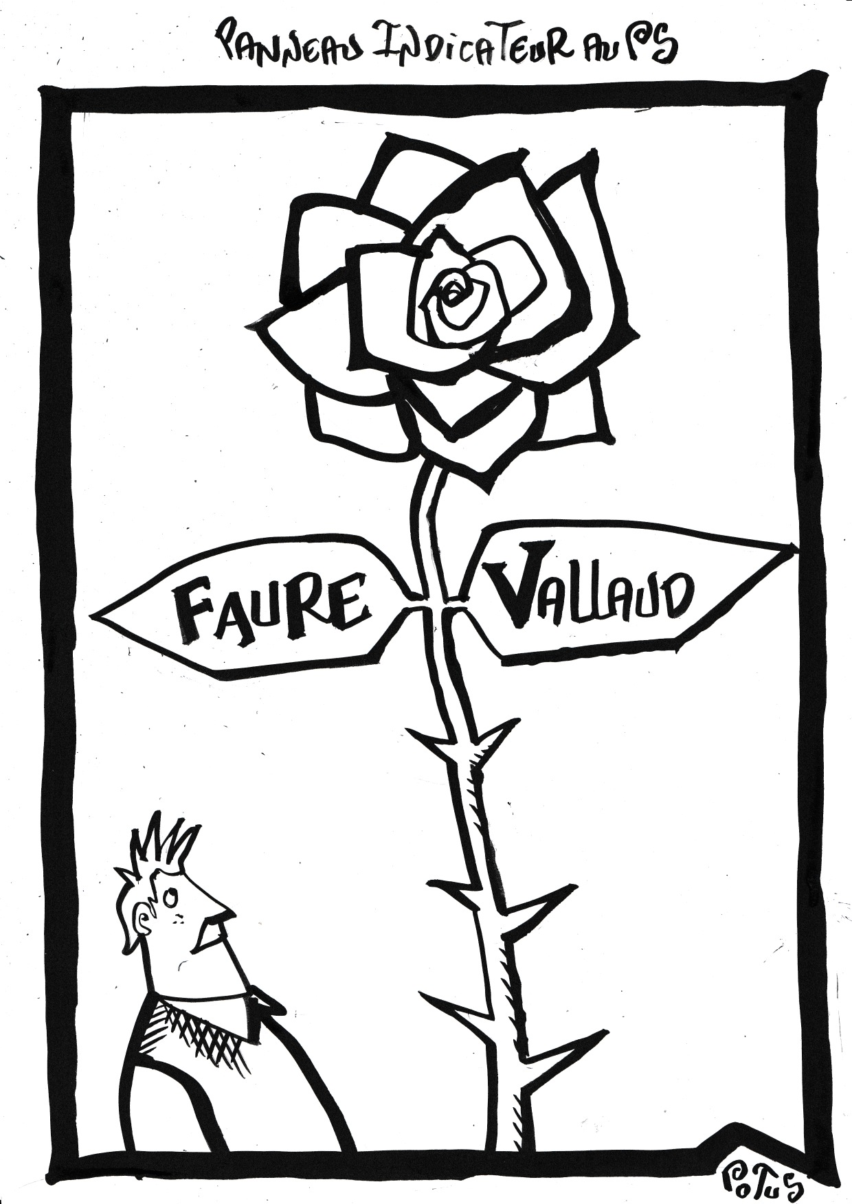 Panneau indicateur au Parti Socialiste