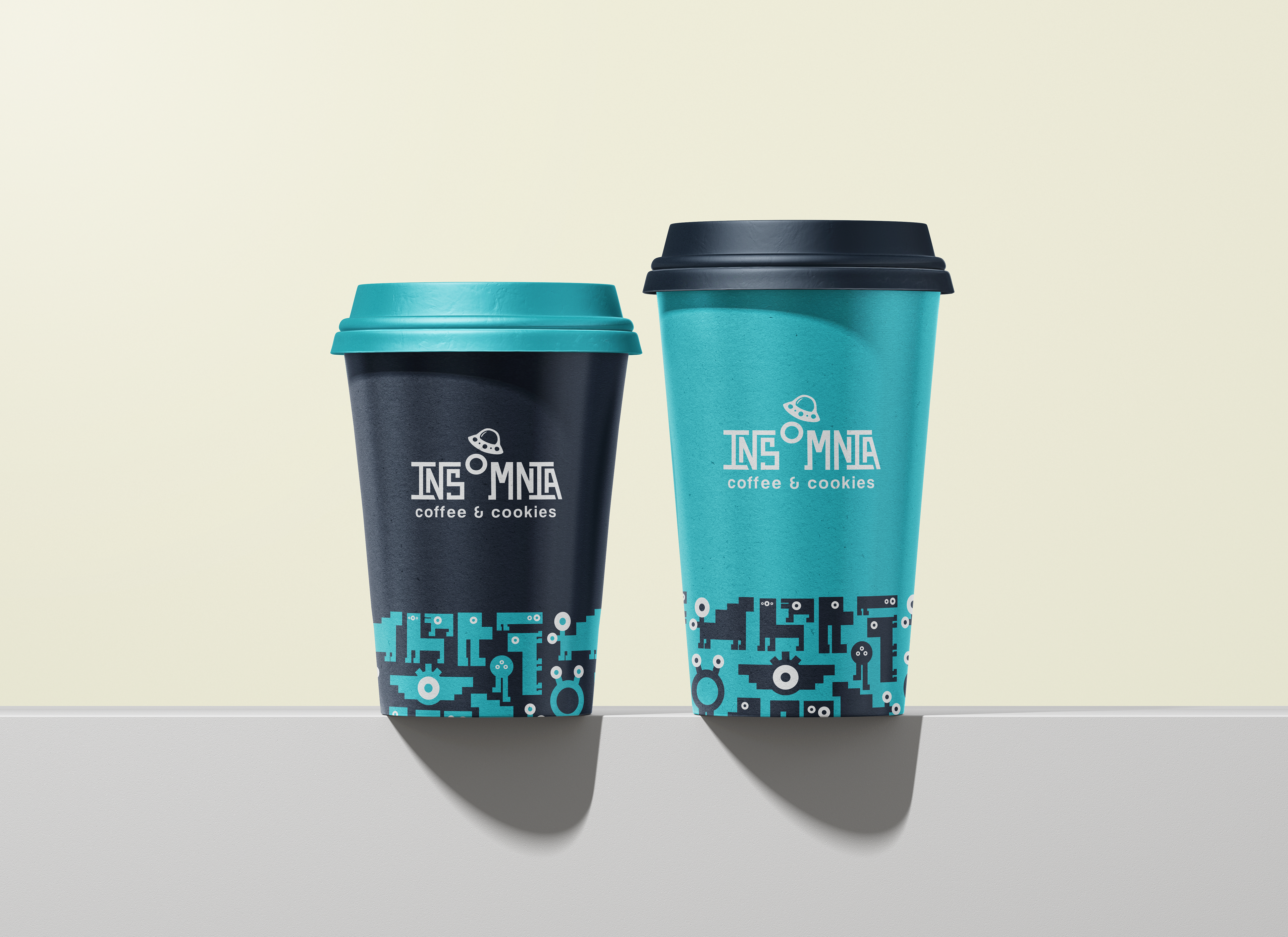 Small and large coffee cups