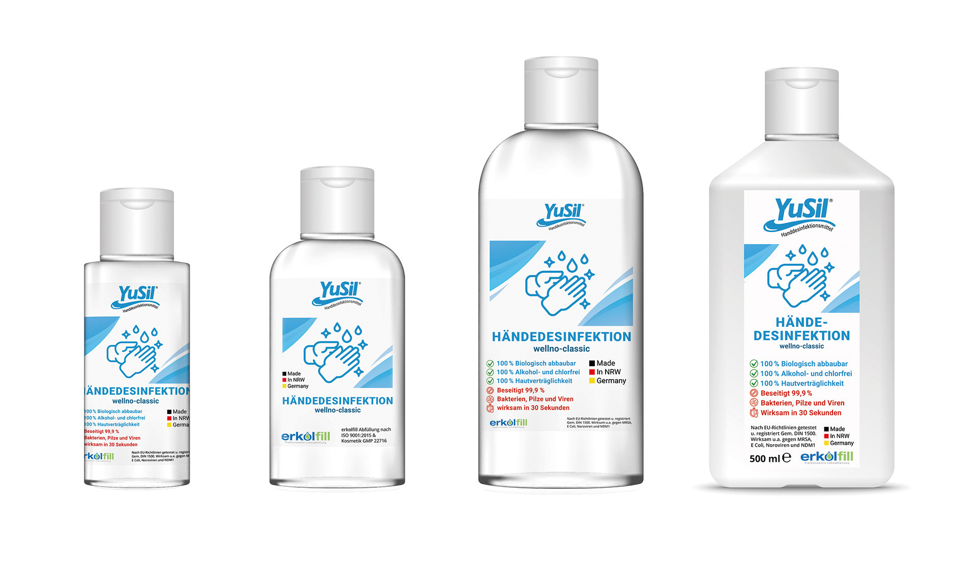 consistent disinfectant bottle labels (packaging design)