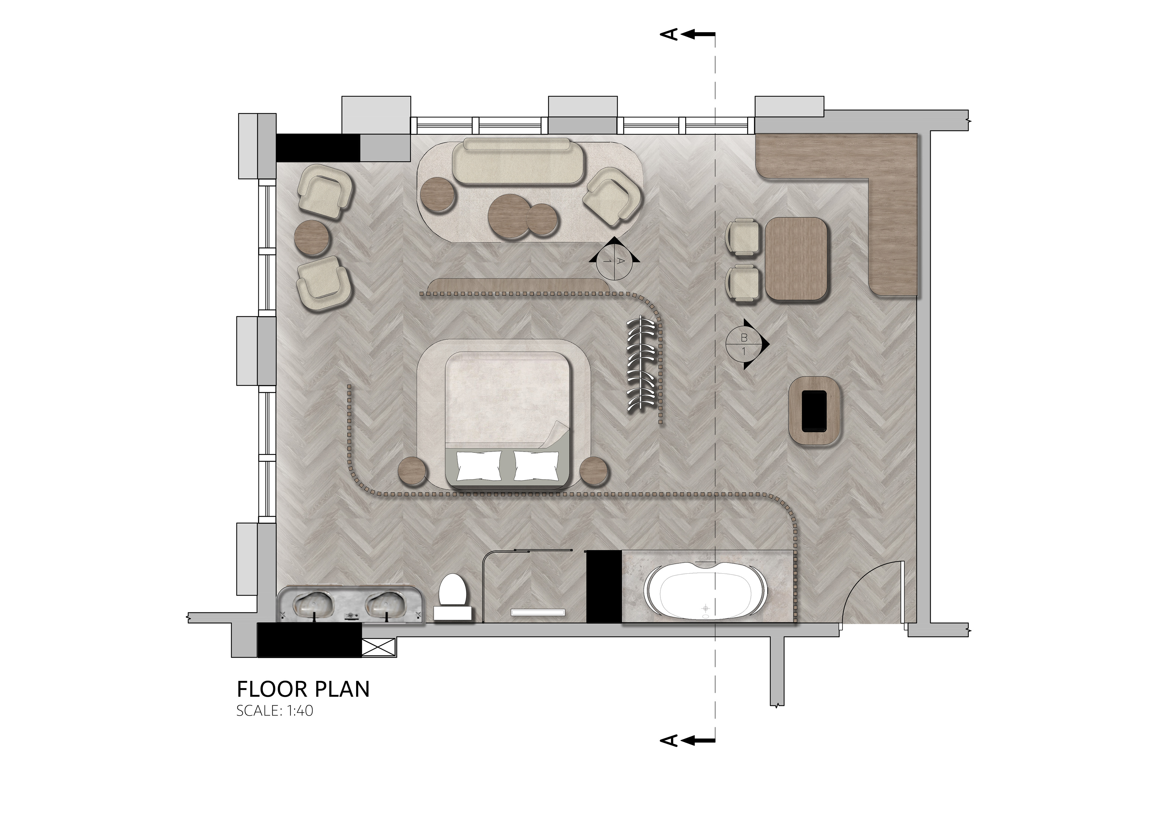 Suite Rendered Floor Plan