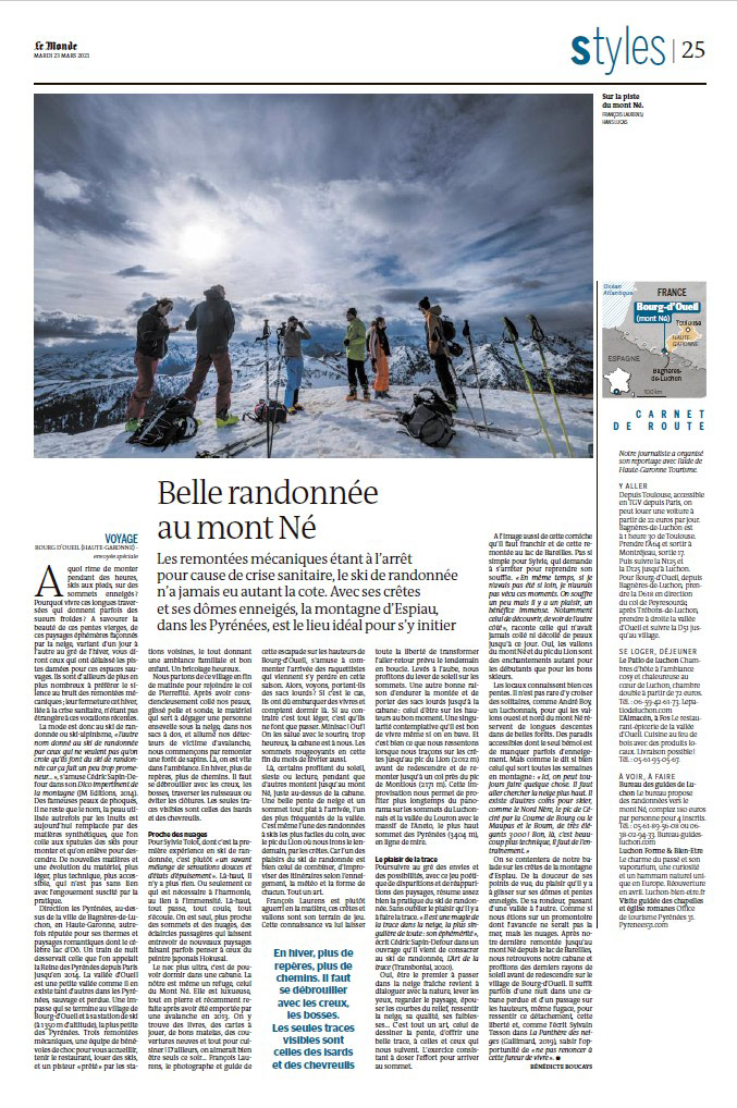 Le Monde / Ski de rando sur Le Monde