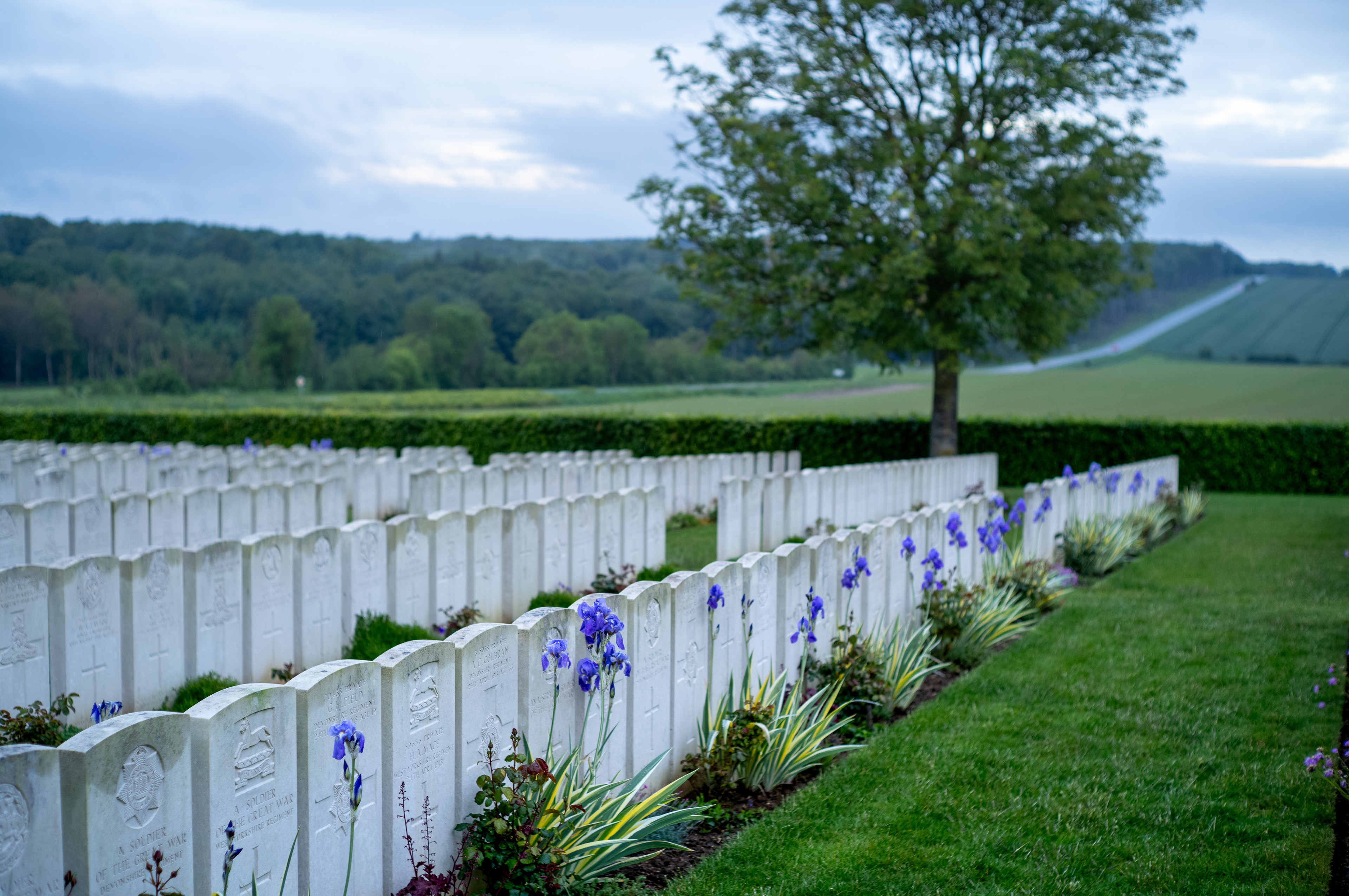 Adelaide Cemetery, Villers-Bretonneux, France lies at the northwestern edge of town, where the streets give way to the open Somme plain. Established in 1918/19 to inter the fallen Australian and Commonwealth soldiers it is the lesser-known but original cemetery most tied to the battle. Photo: Jon L Arthur