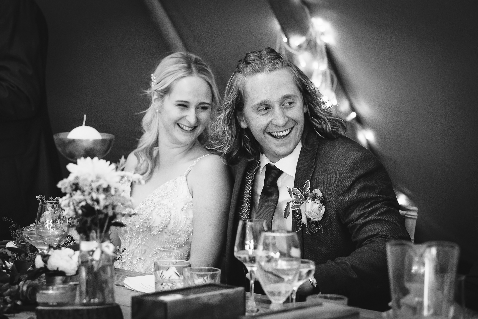 bride and groom at a wedding reception in Nottinghamshire