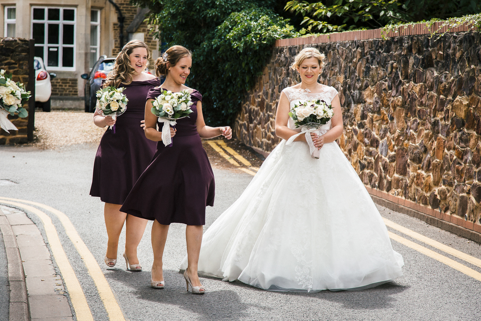 Bride and Bridesmaids at a wedding in Bedfordshire