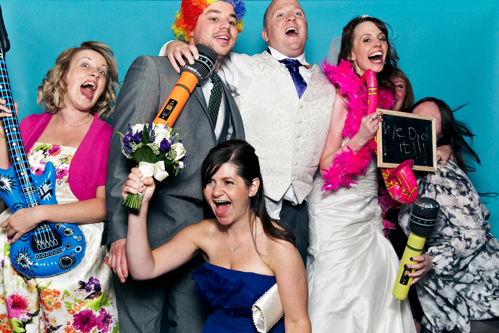 Wedding party studio photo booth at a wedding in Doncaster
