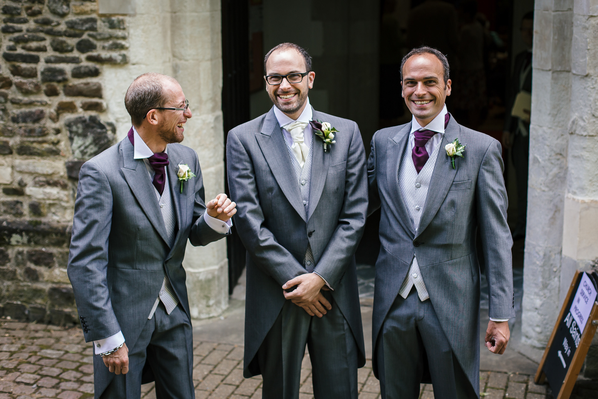 Groom and Groomsmen at a wedding in Bedfordshire