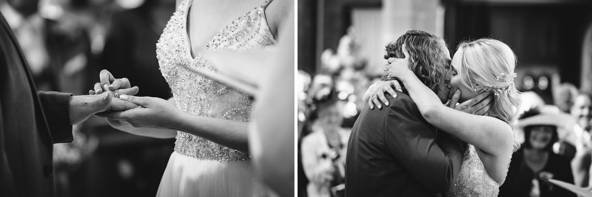 Wedding rings at a wedding ceremony in Nottinghamshire
