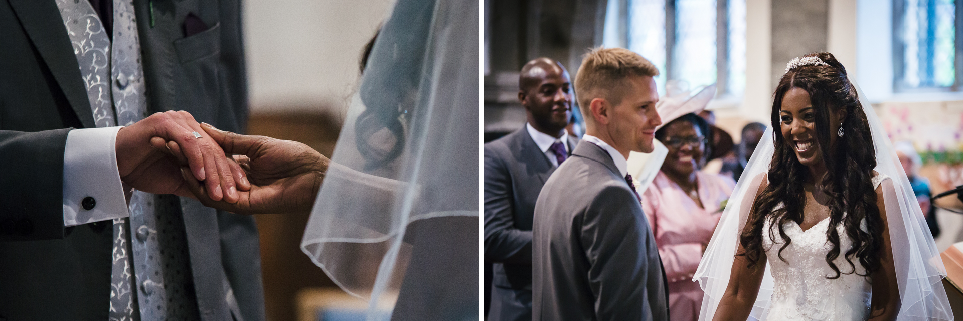 Bride and Groom in Wollaton Church Nottinghamshire