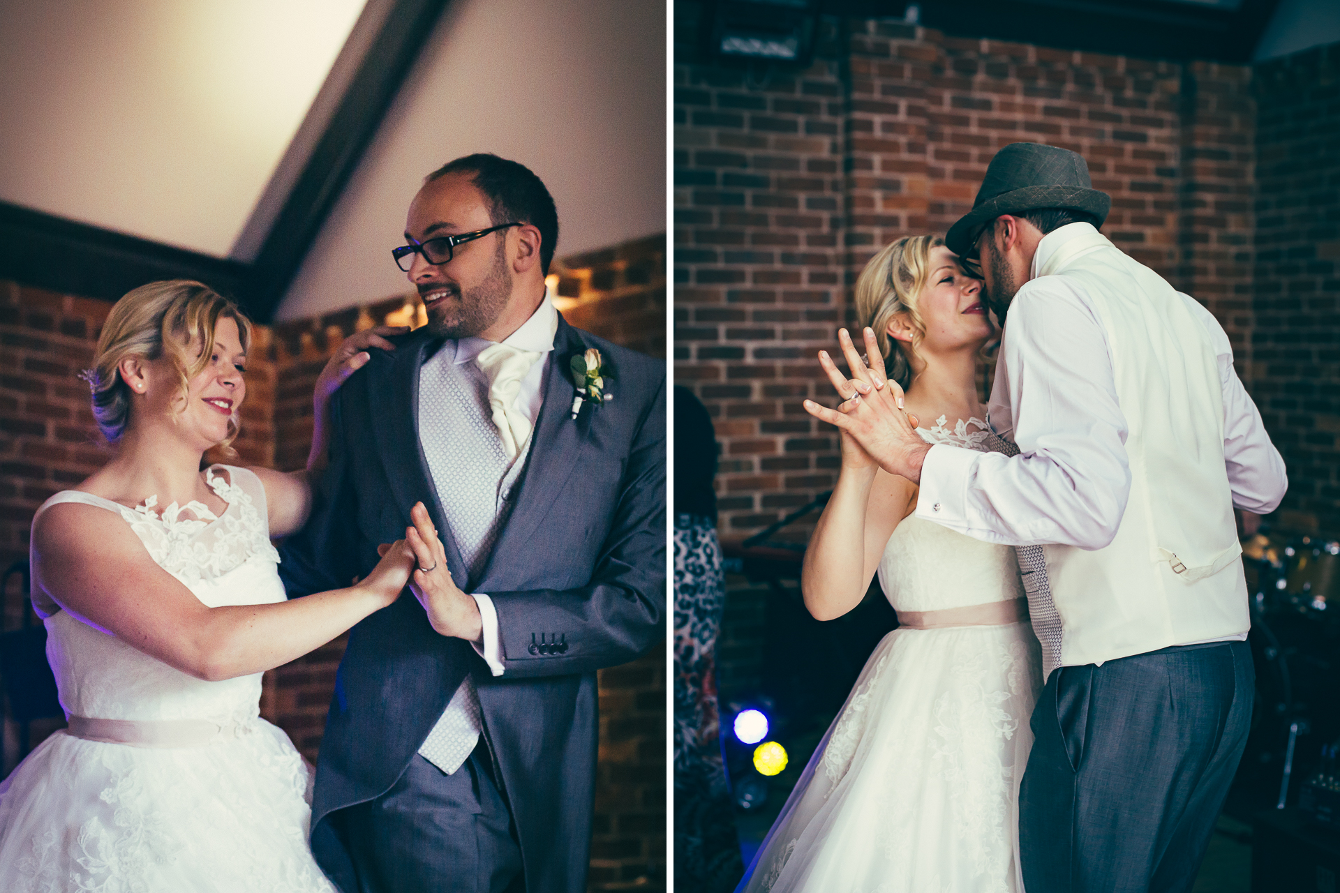 Bride and Groom dancing at a wedding in Eversholt
