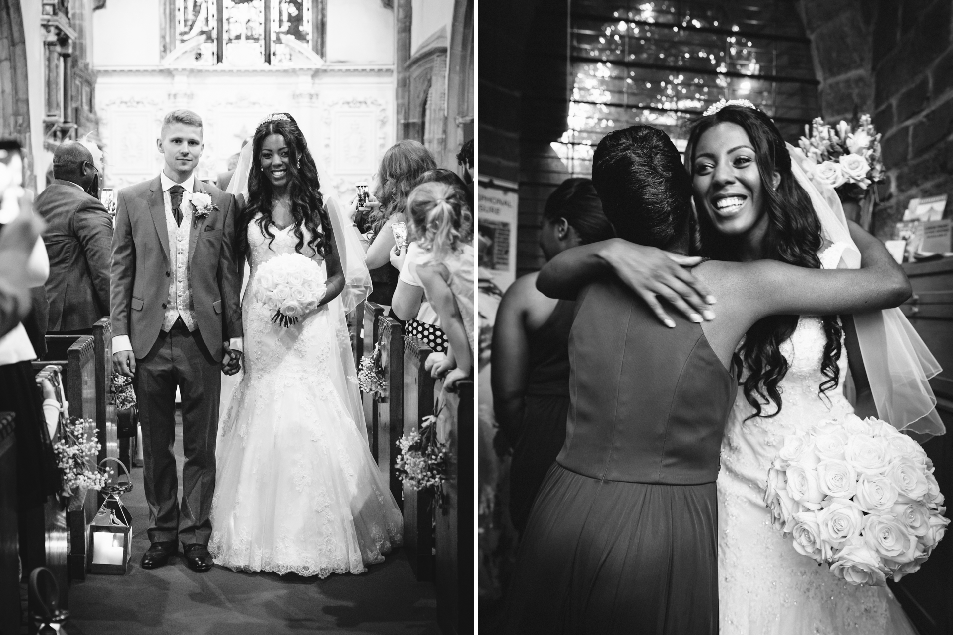Bride and Groom in Wollaton Church Nottinghamshire