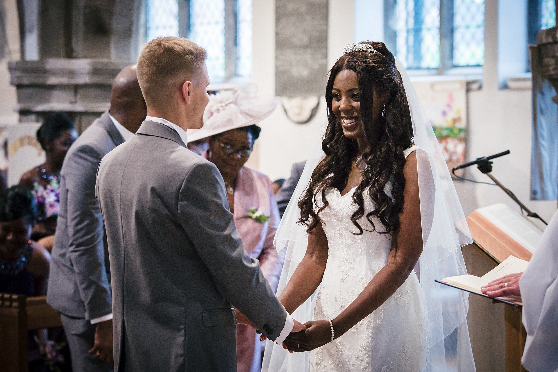 Bride and Groom in Wollaton Church Nottinghamshire