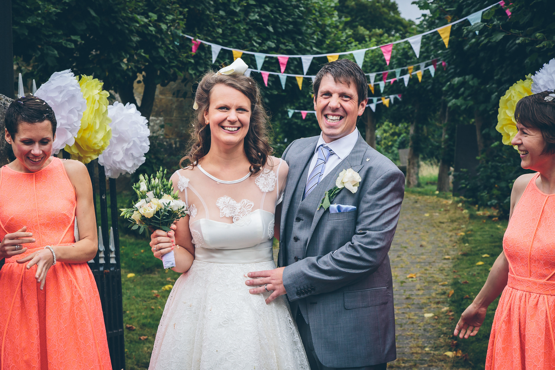 Bride and Groom at a wedding in Derbyshire