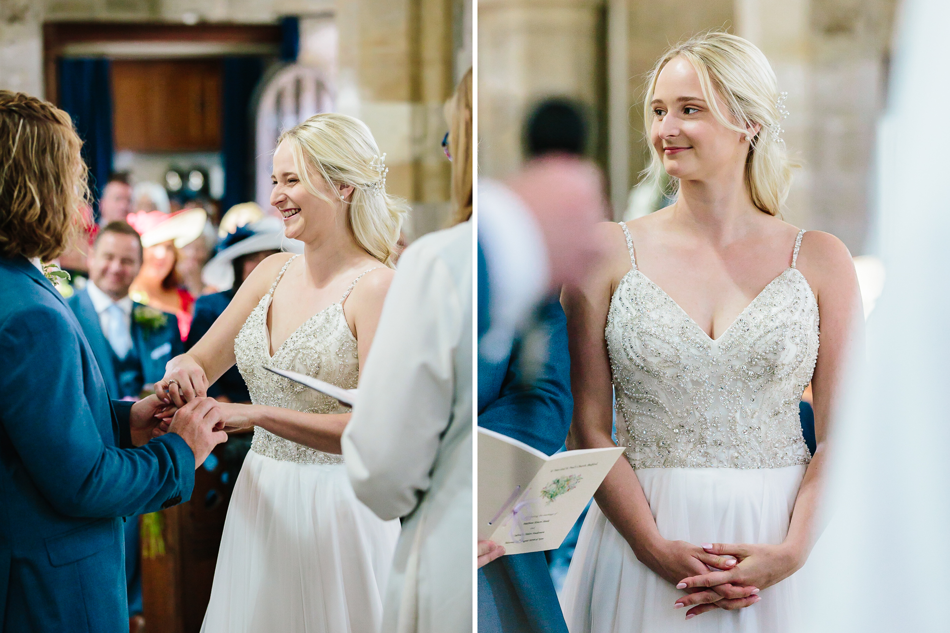 Bride at a church wedding in Nottighamshire
