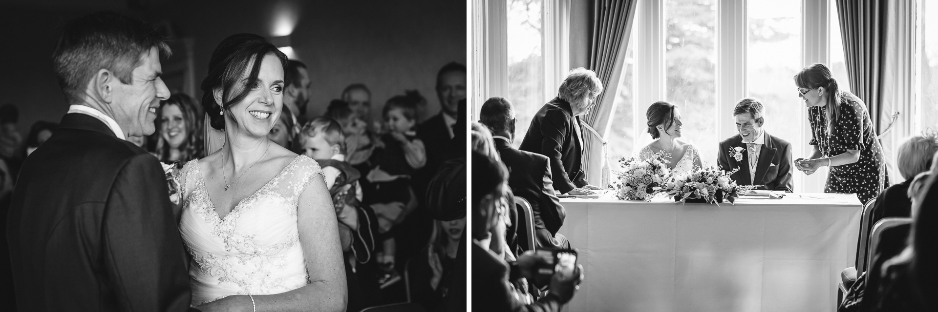 Bride and groom at a wedding in Derbyshire