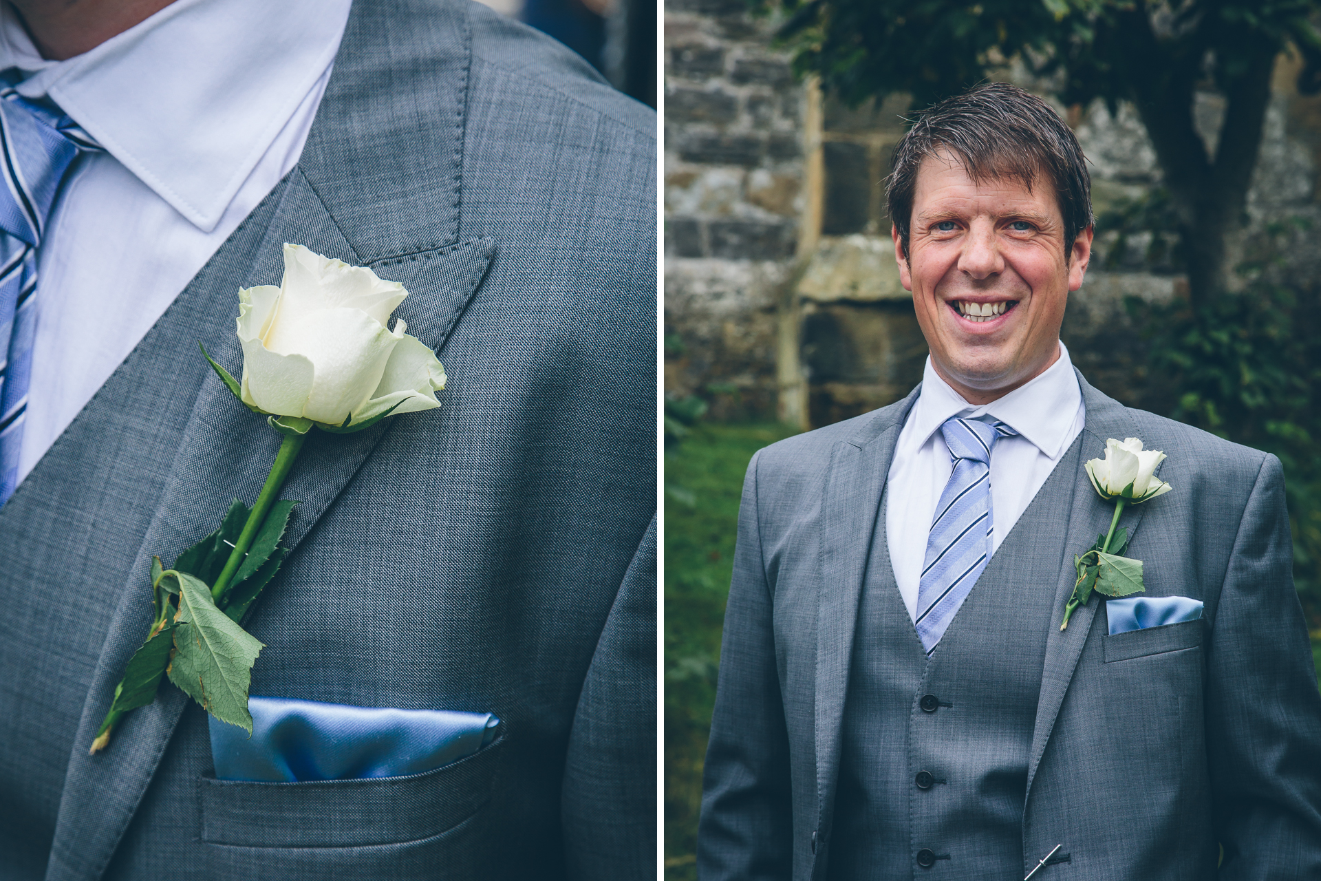 groom at a wedding in Derbyshire