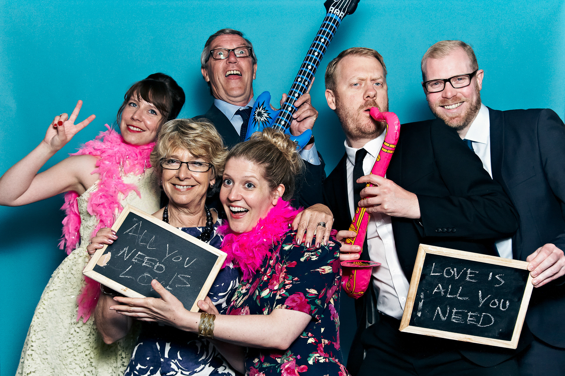 Wedding party studio photo booth at a wedding in Doncaster