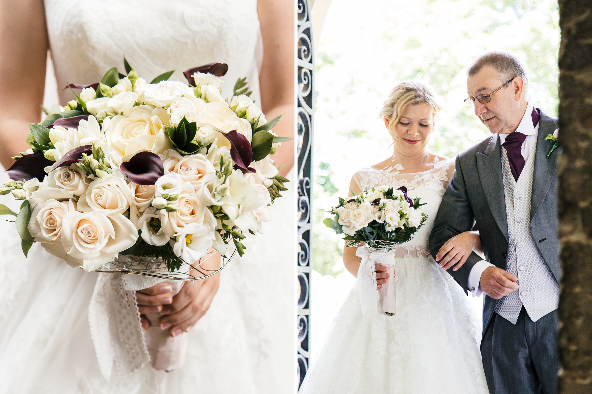 Bride at the church at a wedding in Leighton Buzzard
