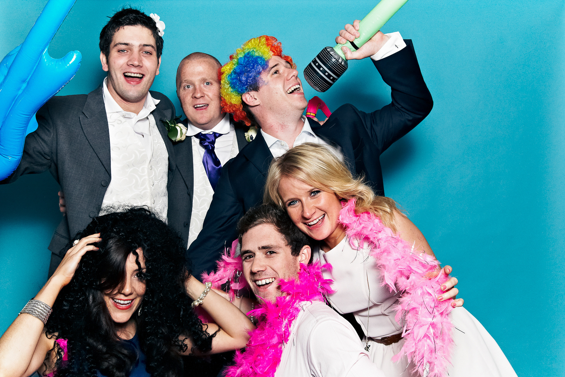 Wedding party studio photo booth at a wedding in Doncaster