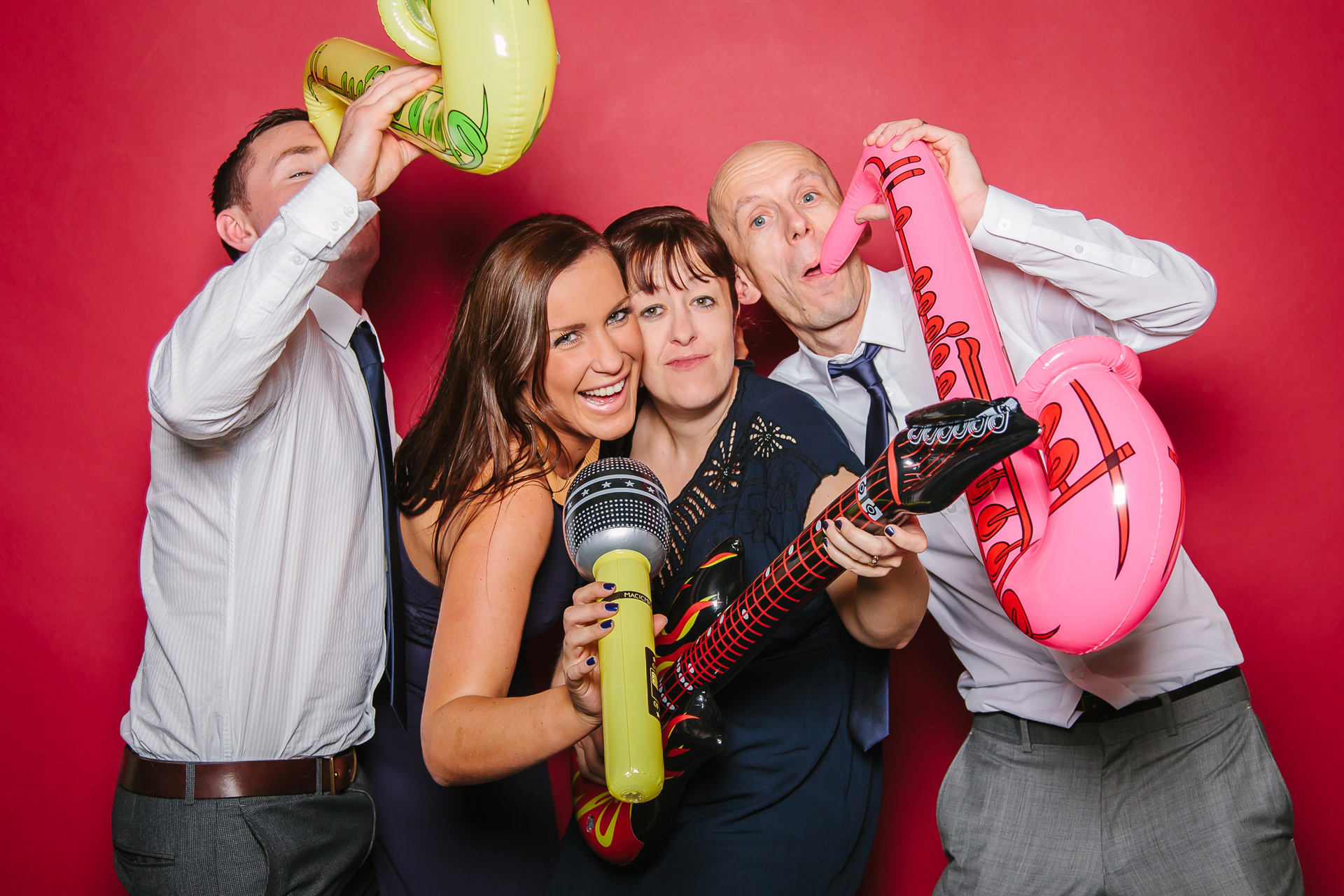 Wedding party studio photo booth at a wedding in Harrogate