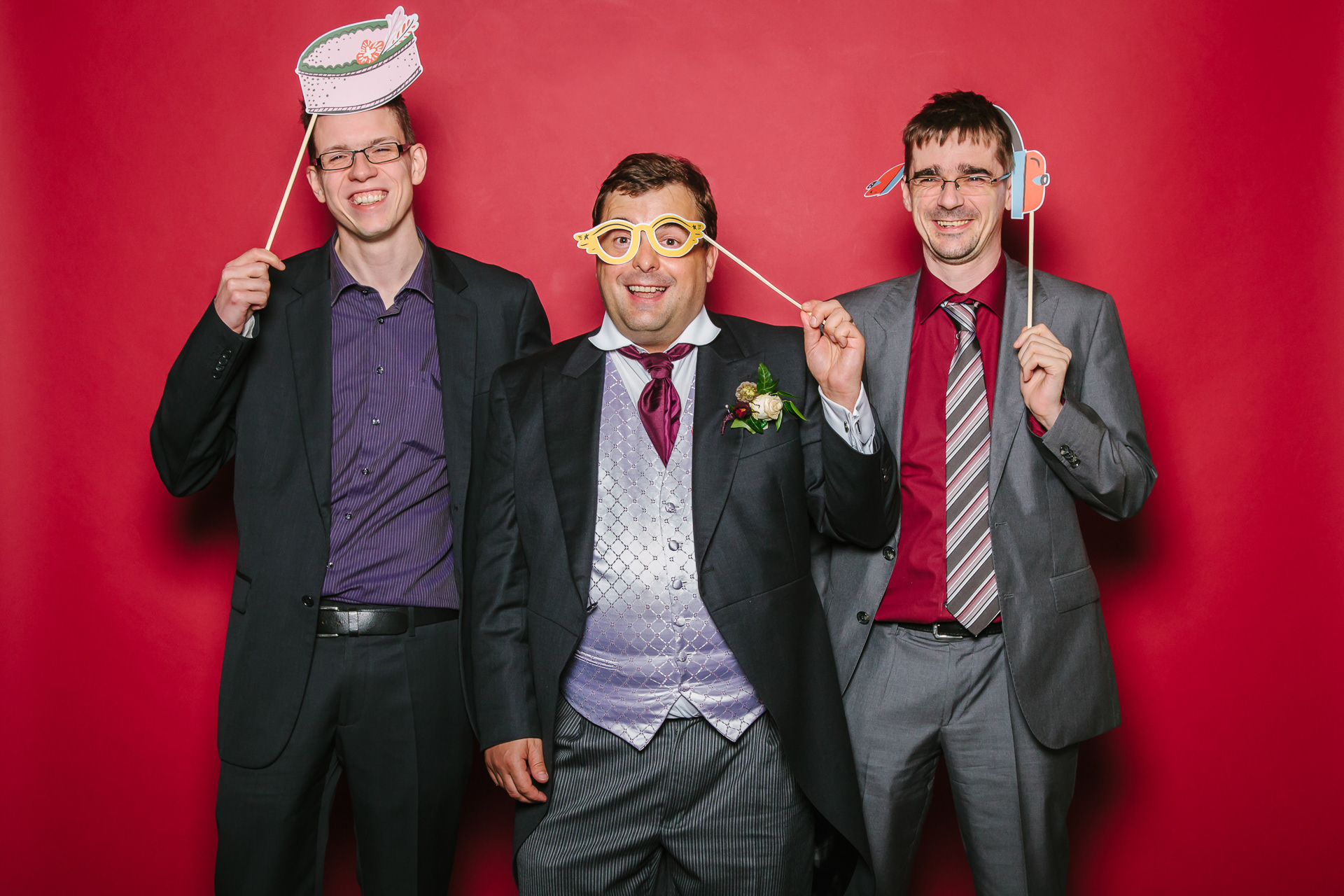 Wedding party studio photo booth at a wedding in Harrogate
