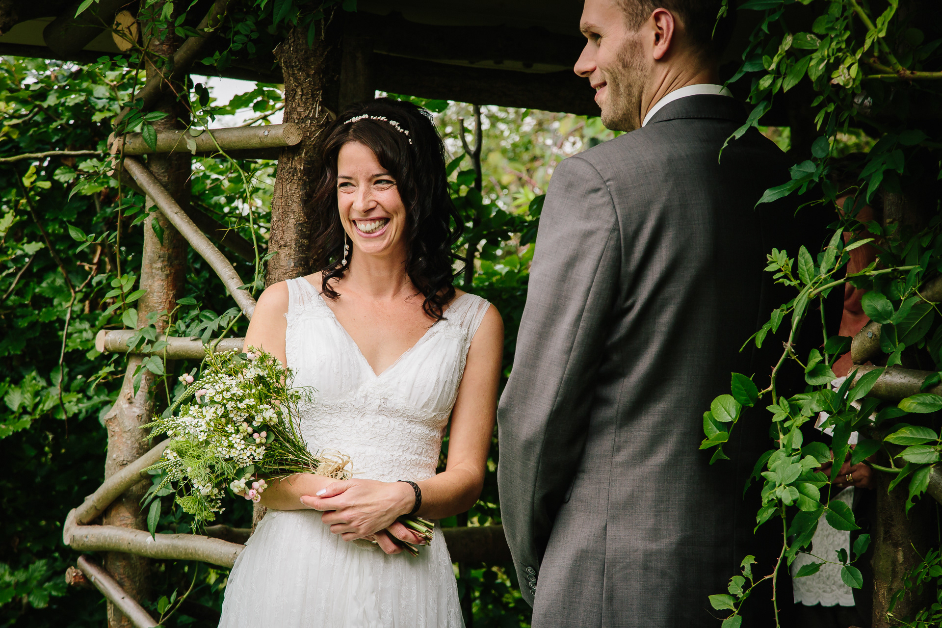 Bride and groom at a wedding at Friar's Court in Oxfordshire