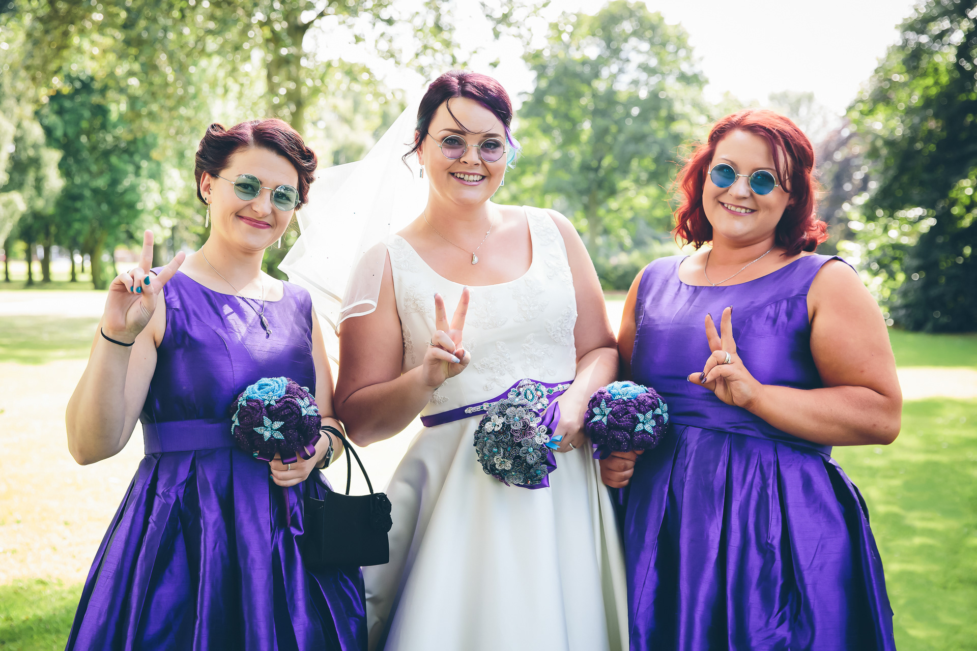 Bride and Bridesmaids at a wedding in Lincolnshire