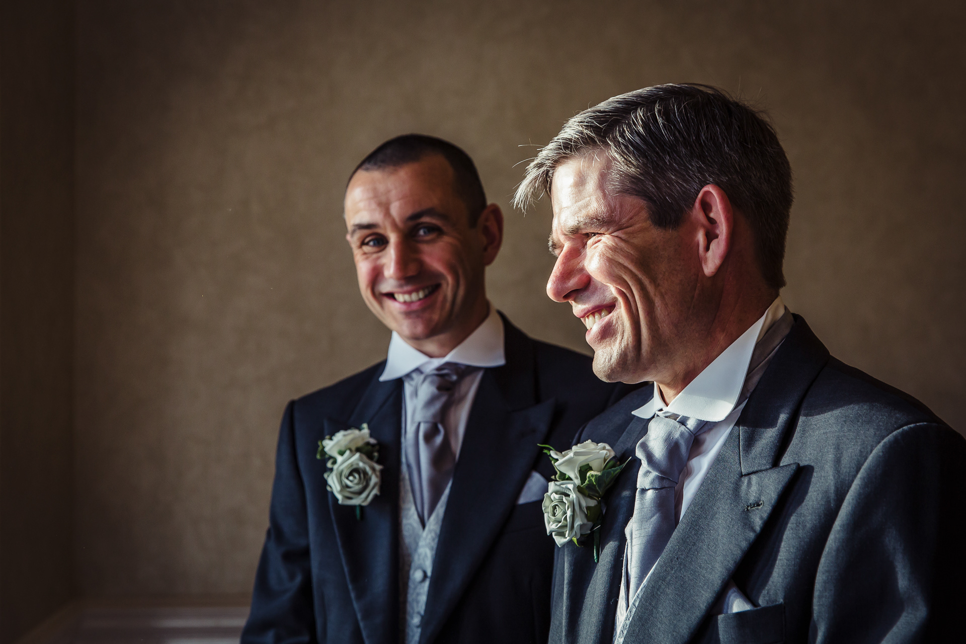 Groom and best man at a wedding in Derbyshire