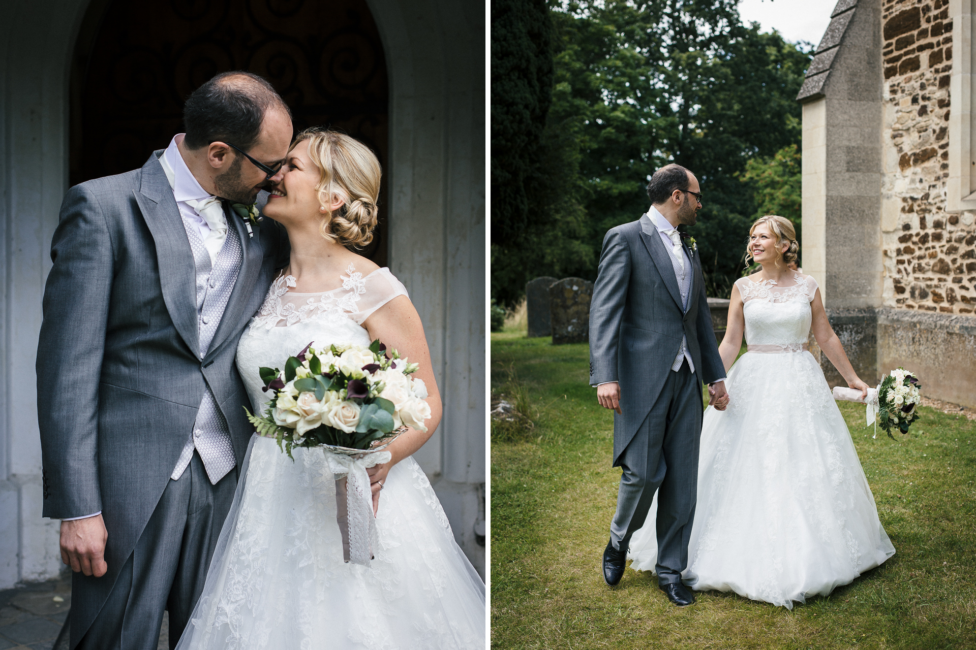 Bride and Groom at a church wedding in Leighton Buzzard
