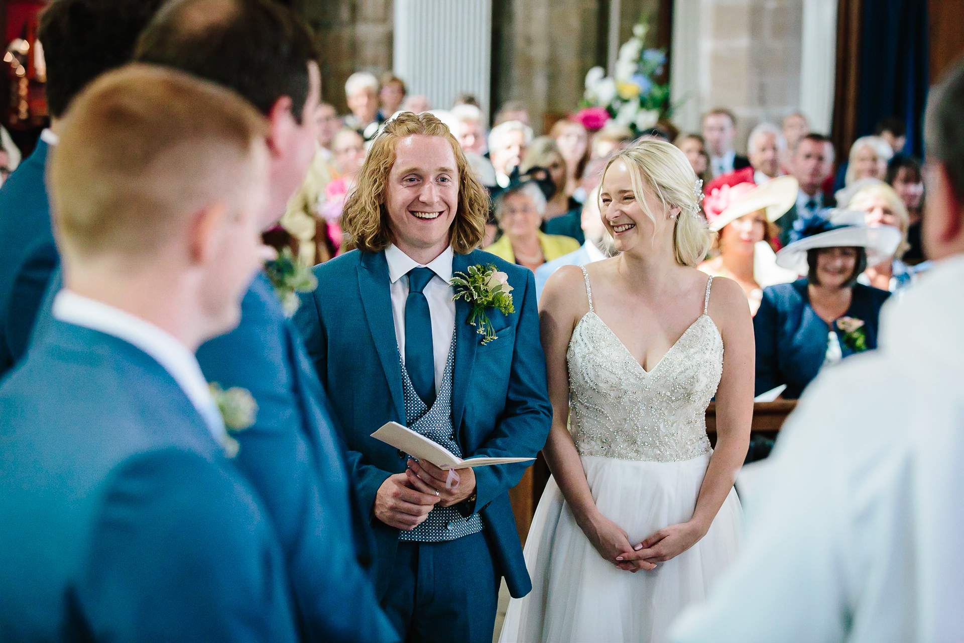 bride and groom at a church wedding in Nottinghamshire