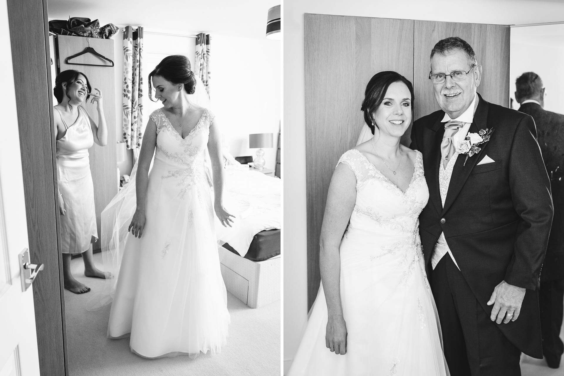 Bride and getting ready at a wedding in Derbyshire