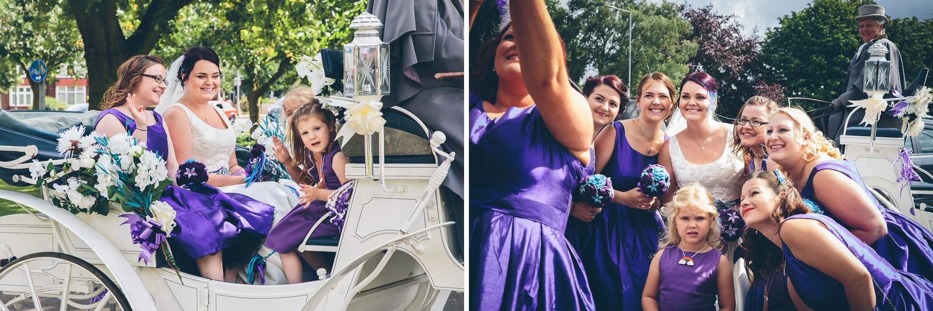 Bride arriving at a wedding in Lincolnshire