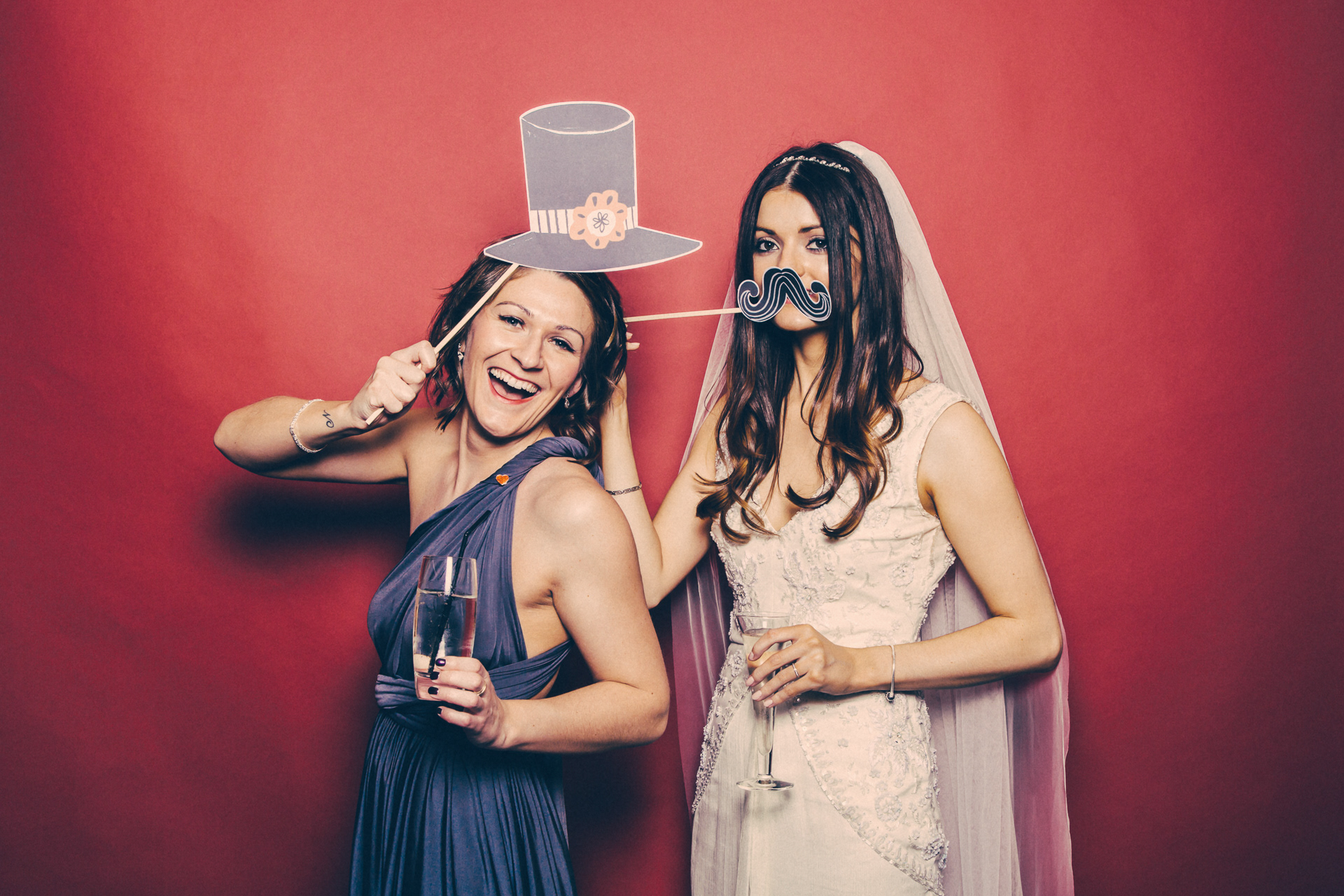 Wedding party studio photo booth at a wedding in South Yorkshire