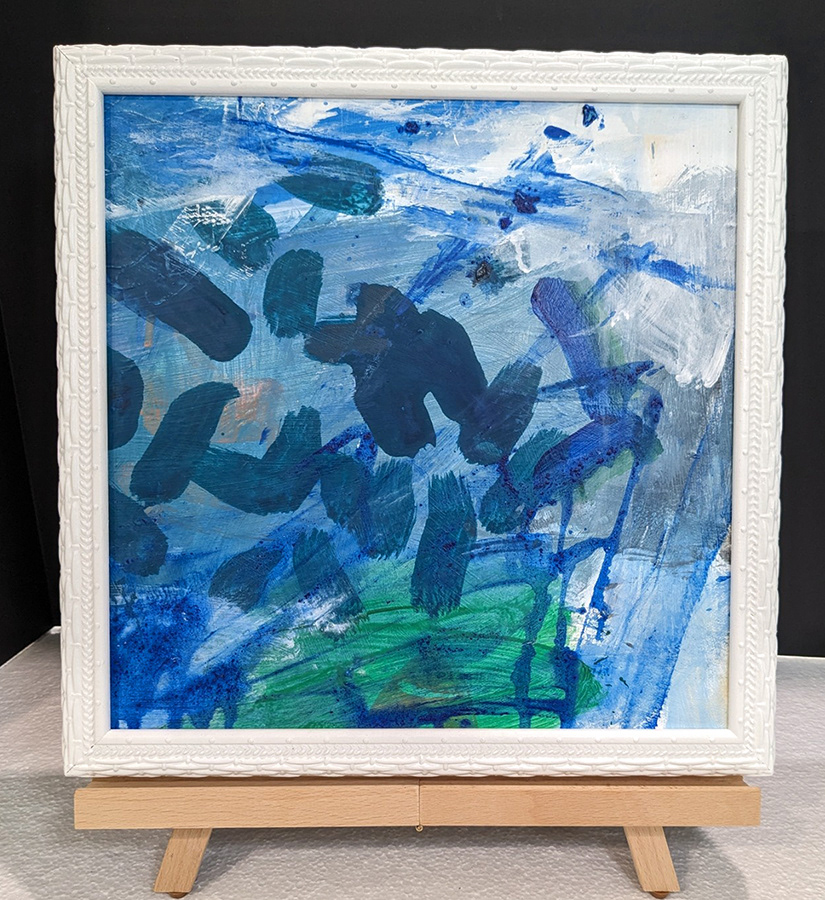 Abstr-25  | mixed media flat canvas  13.25 x 13.25 $420.00